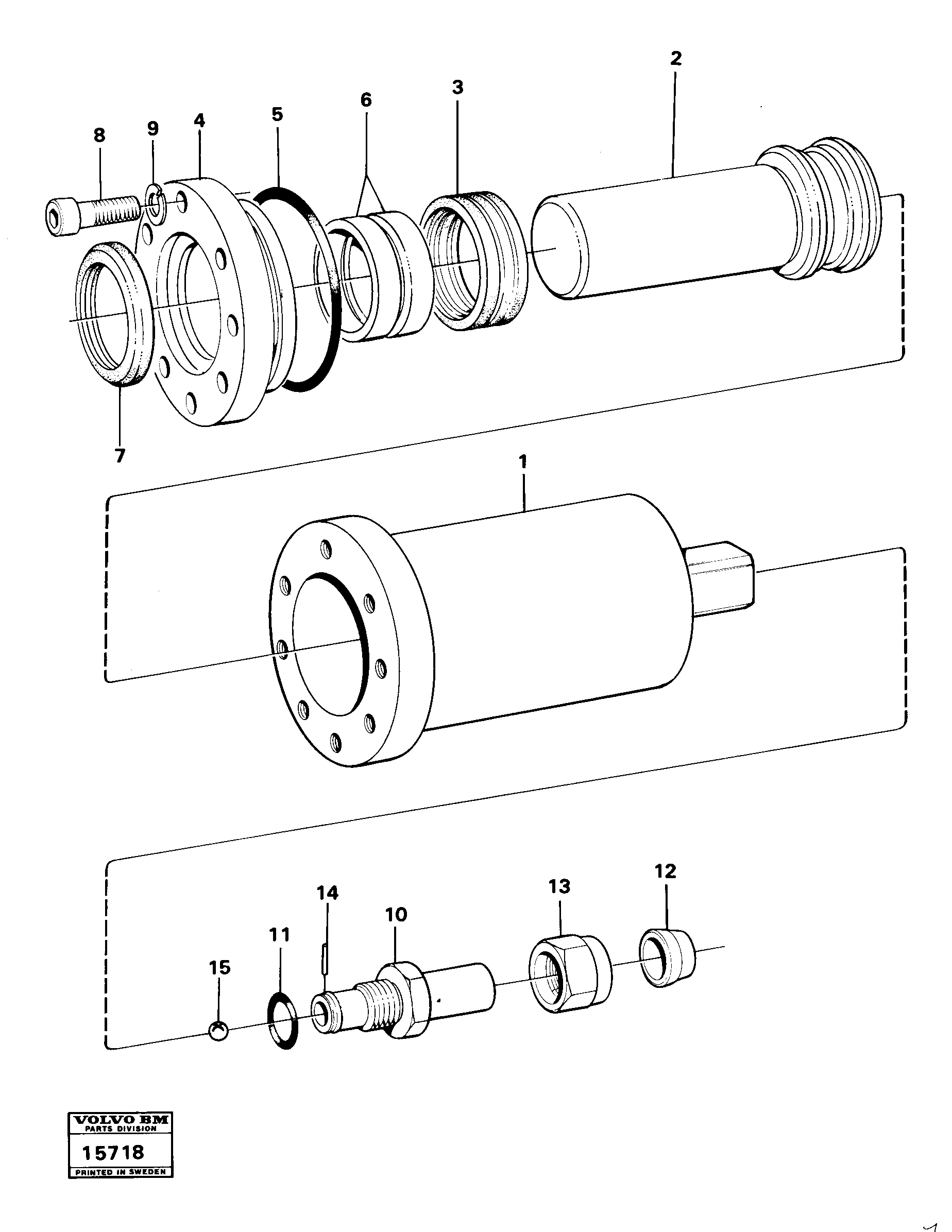 Схема запчастей Volvo 616B/646 616B,646 D45, TD45 - 30157 Catapult cylinder 