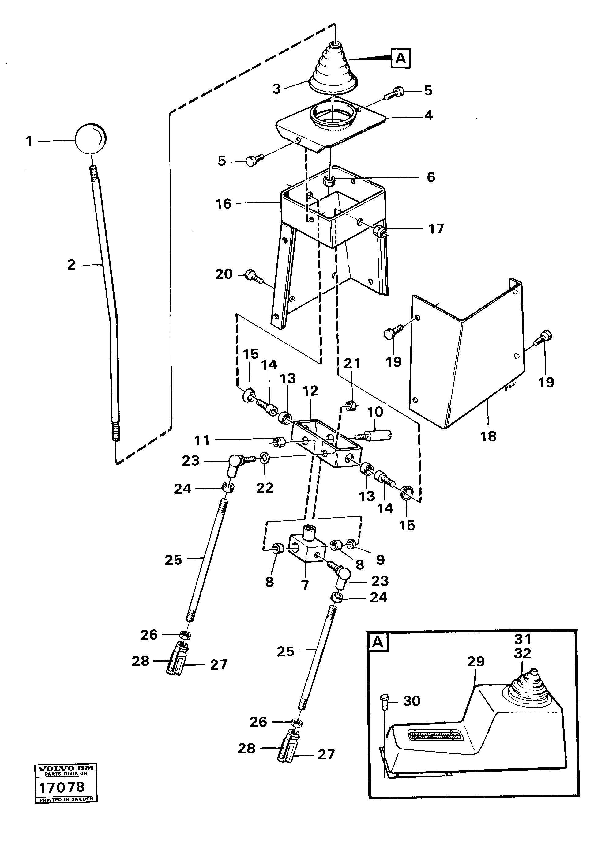 Схема запчастей Volvo 616B/646 616B,646 D45, TD45 - 30159 Hydraulic controls loader unit 