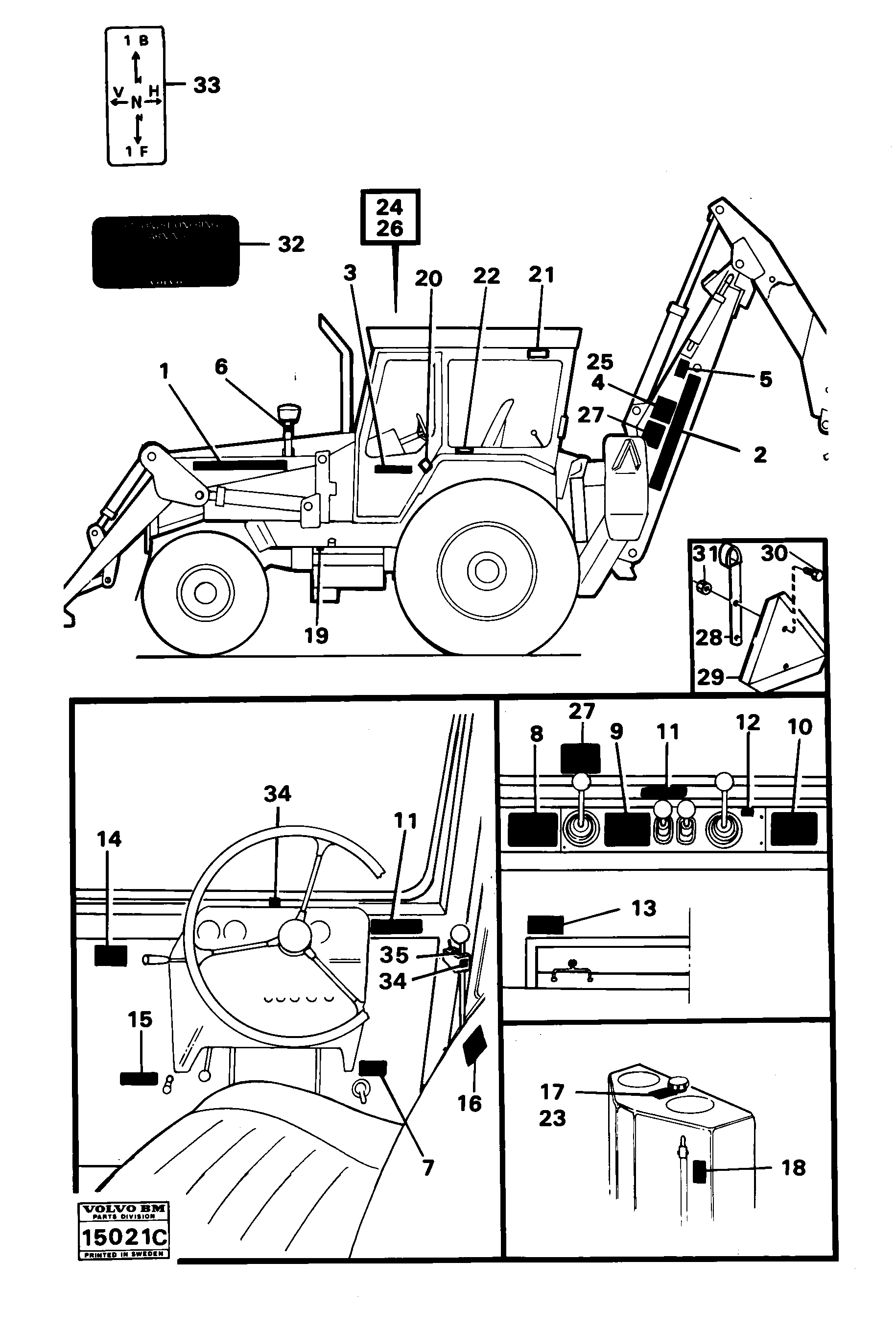 Схема запчастей Volvo 616B/646 616B,646 D45, TD45 - 96240 Sign plates and decals 