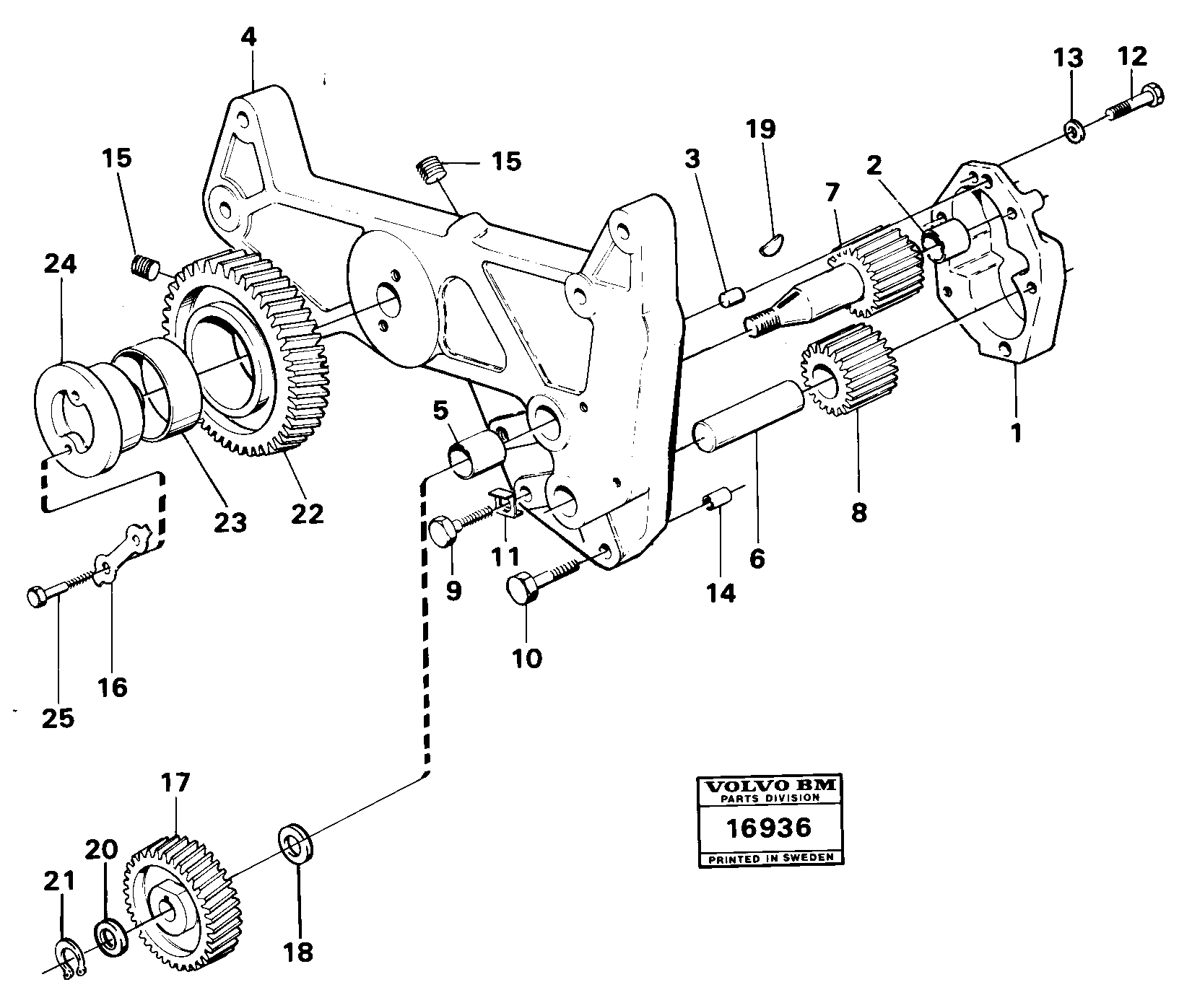 Схема запчастей Volvo 616B/646 616B,646 D45, TD45 - 2794 Lubricating oil pump mo 53300- 