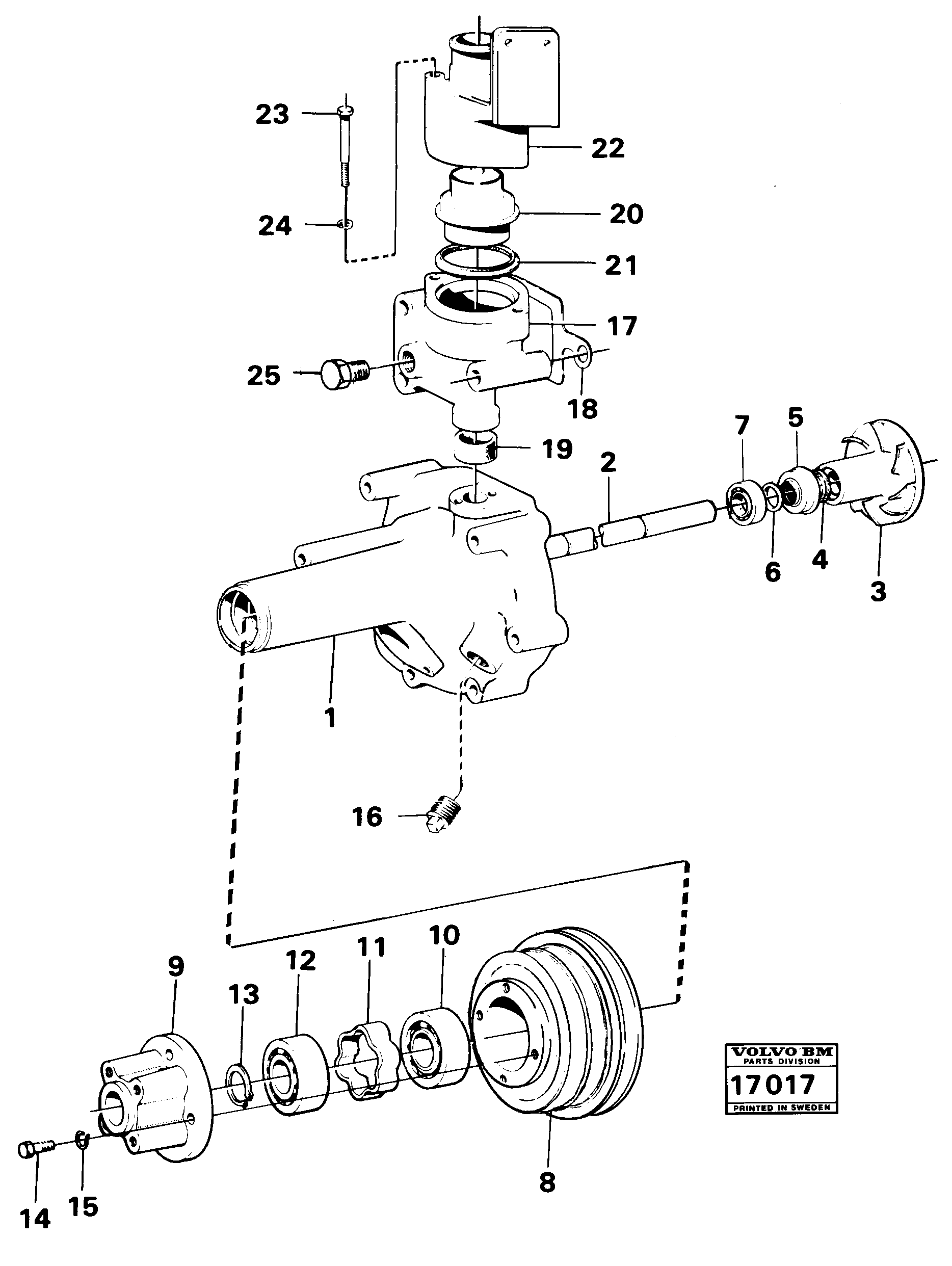 Схема запчастей Volvo 616B/646 616B,646 D45, TD45 - 19086 Water pump and thermostat housing 