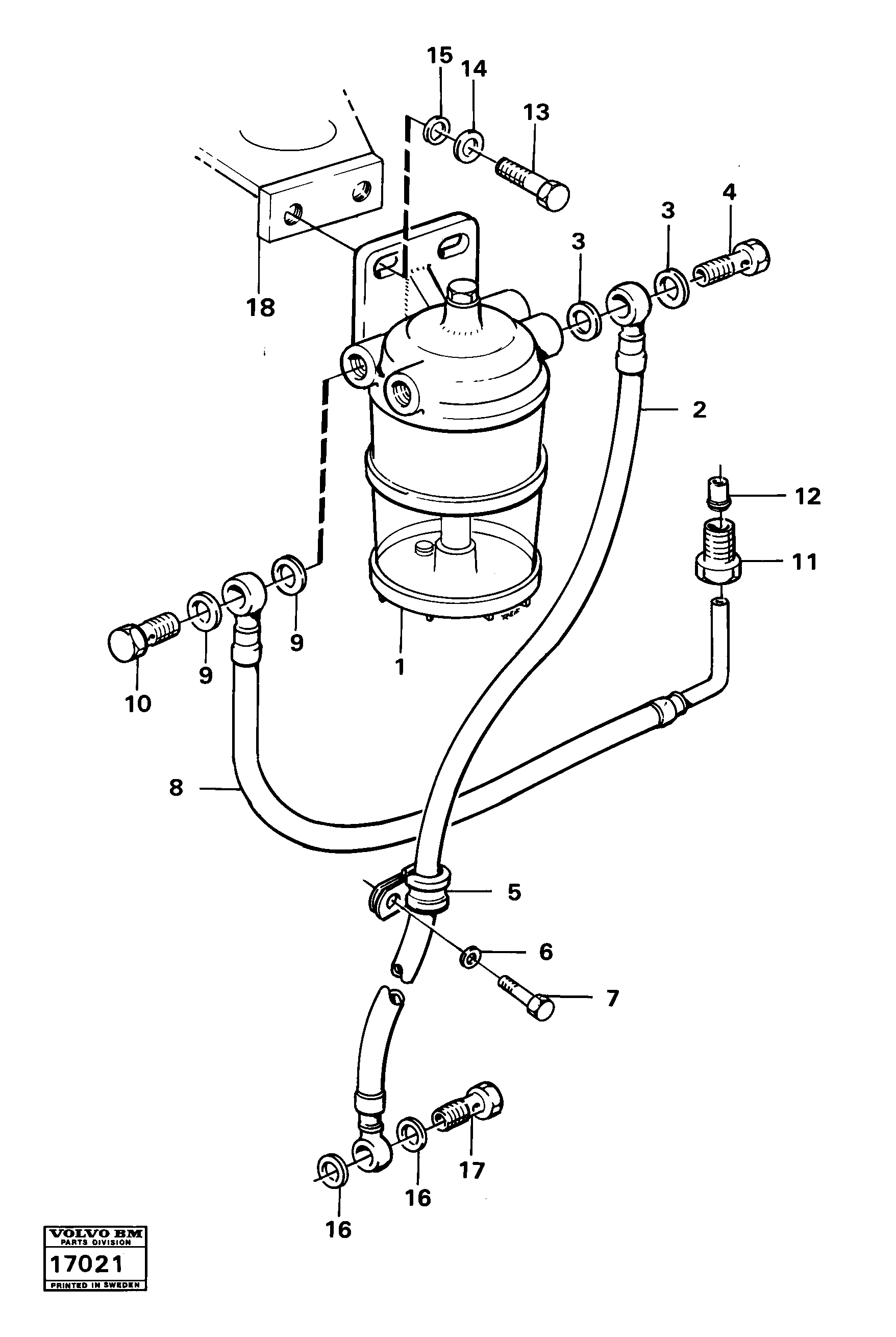 Схема запчастей Volvo 616B/646 616B,646 D45, TD45 - 19342 Slurry separator with fitting parts 