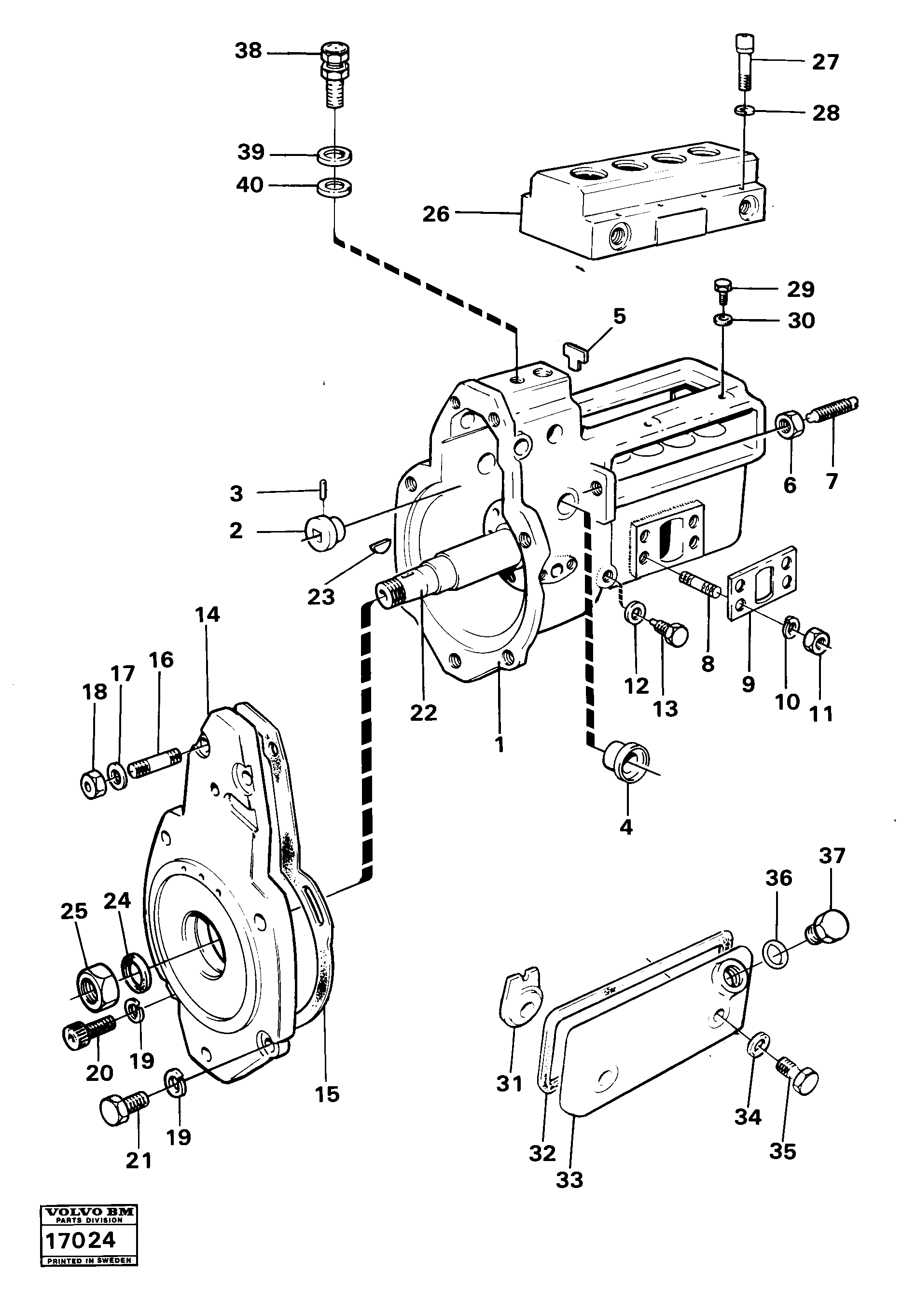 Схема запчастей Volvo 616B/646 616B,646 D45, TD45 - 26294 Fuel injection pump cmpl Prod Nr 16204 