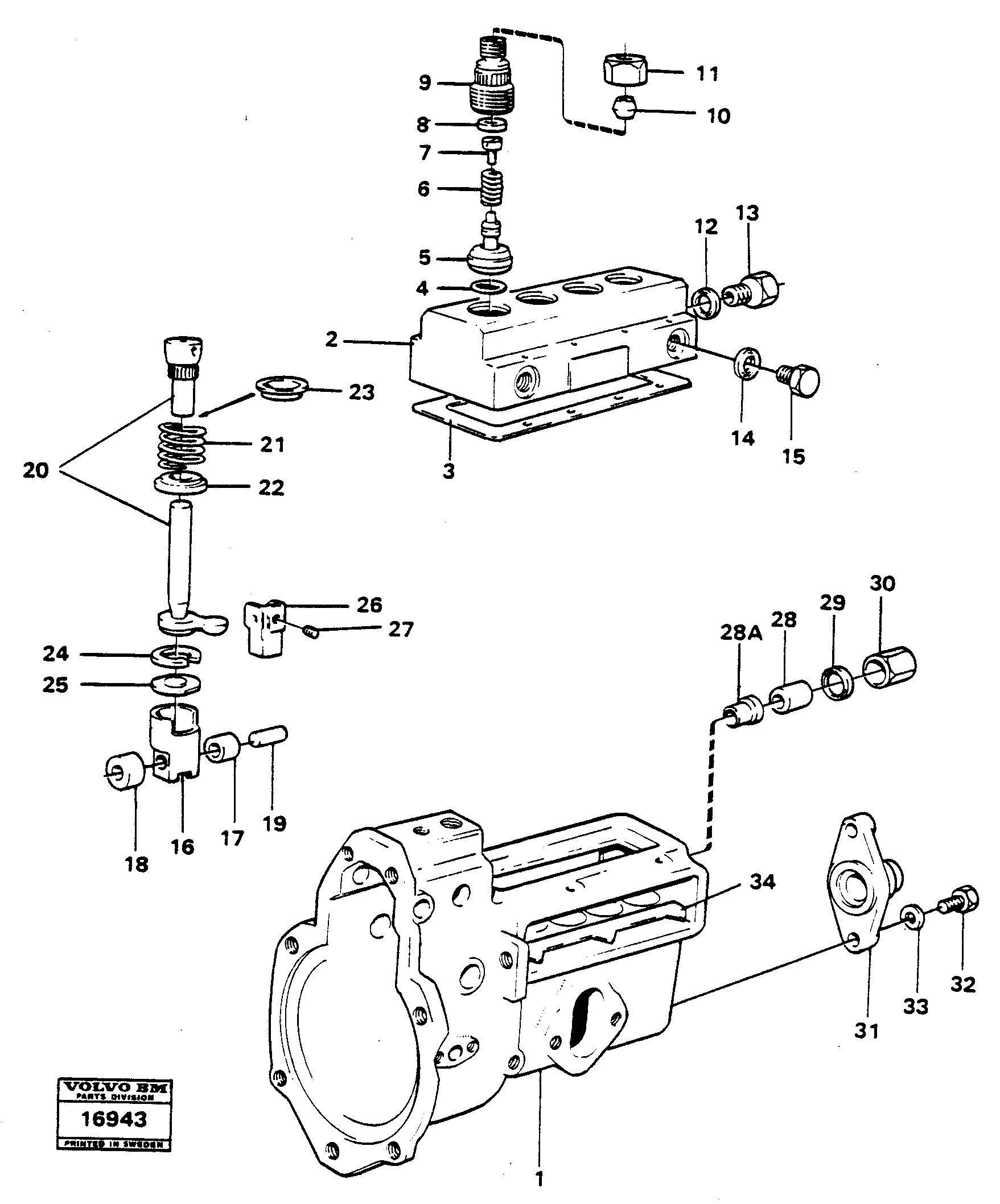 Схема запчастей Volvo 616B/646 616B,646 D45, TD45 - 26295 Fuel injection pump pump part 