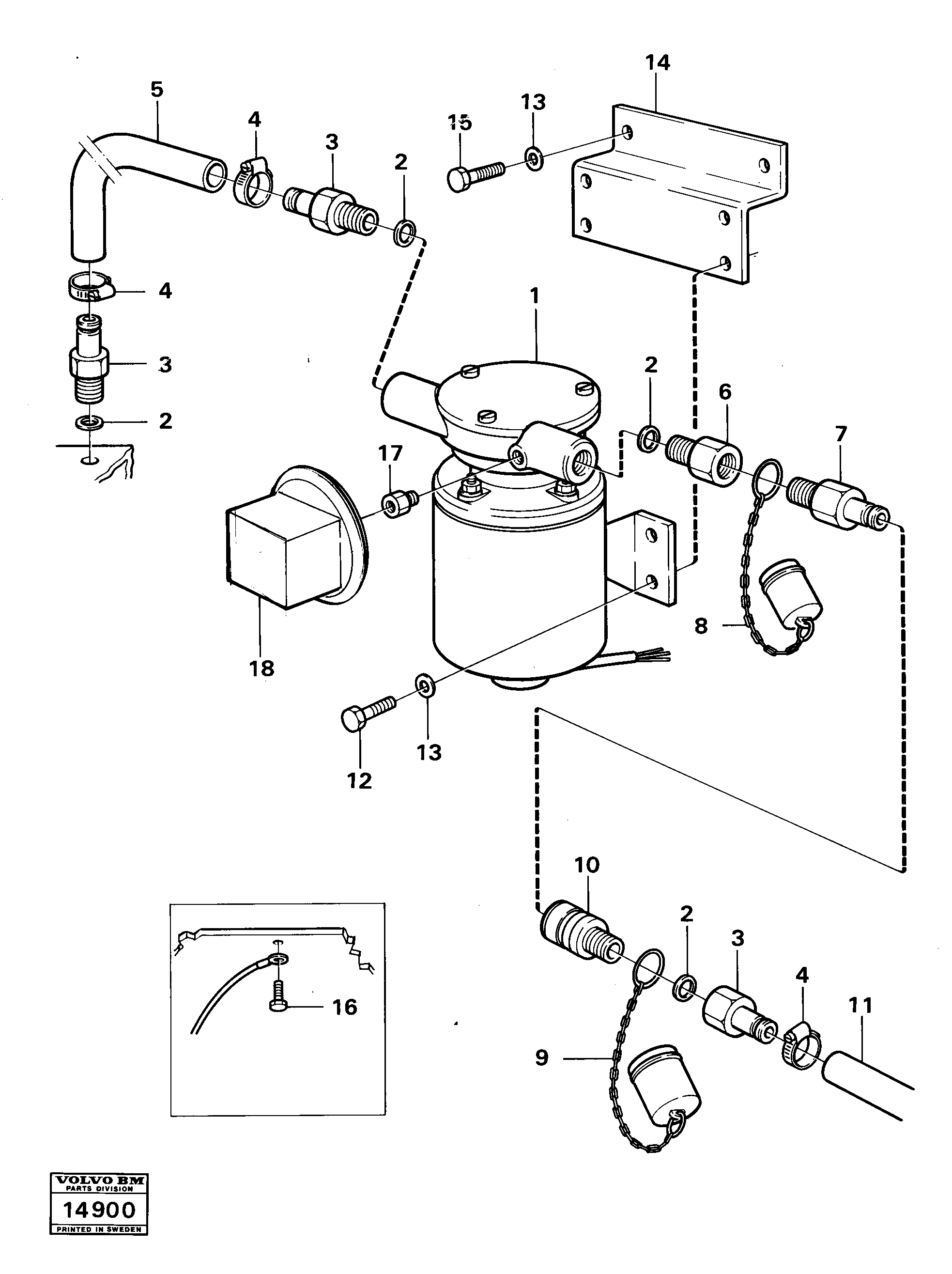 Схема запчастей Volvo 616B/646 616B,646 D45, TD45 - 73641 Fuel pump 98371 