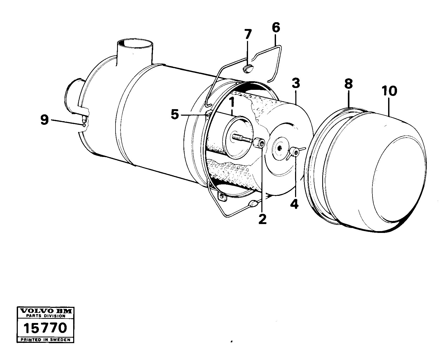 Схема запчастей Volvo 616B/646 616B,646 D45, TD45 - 19350 Фильтр воздушный 