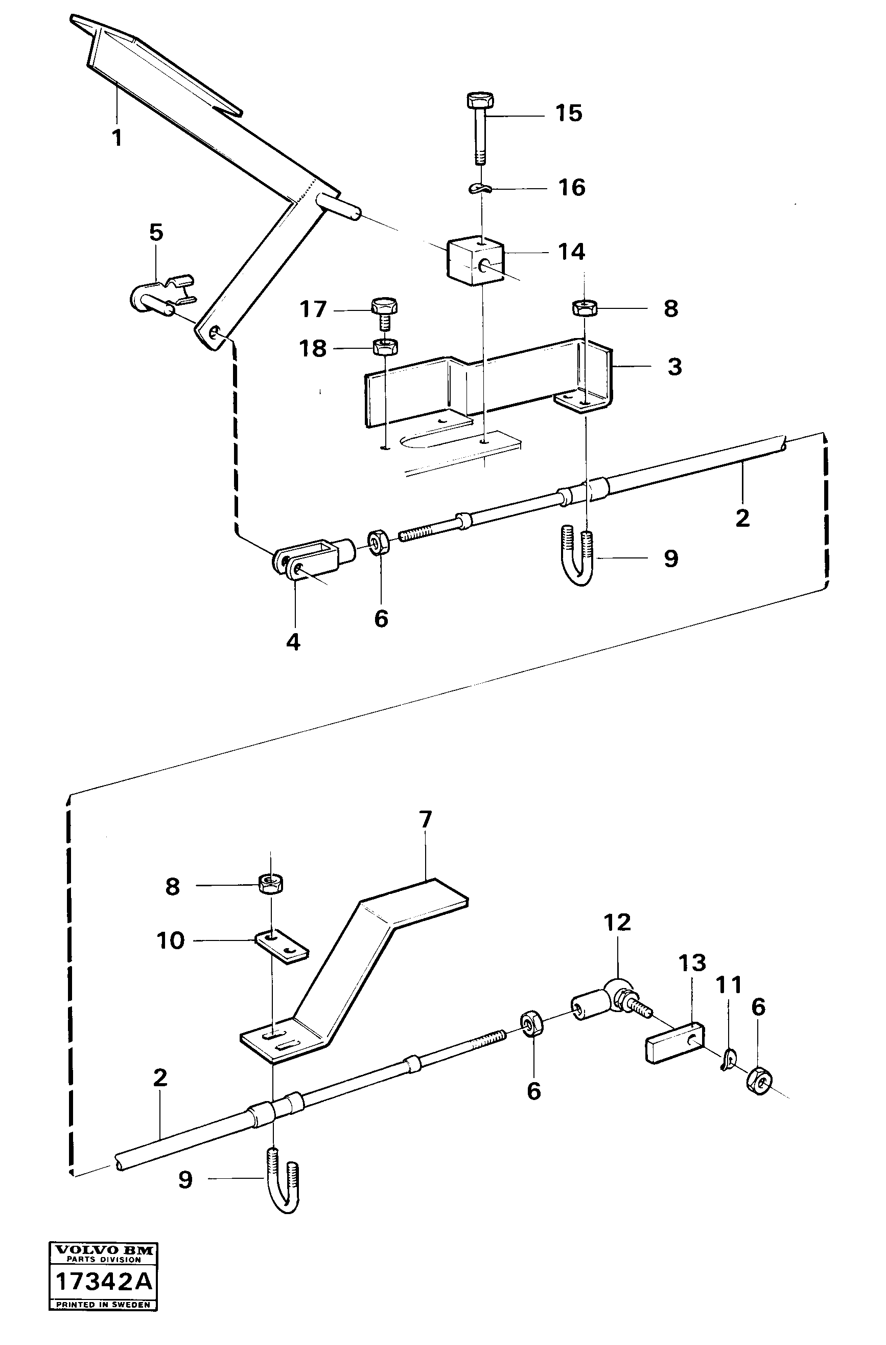 Схема запчастей Volvo 616B/646 616B,646 D45, TD45 - 19351 Throttle control 99528 