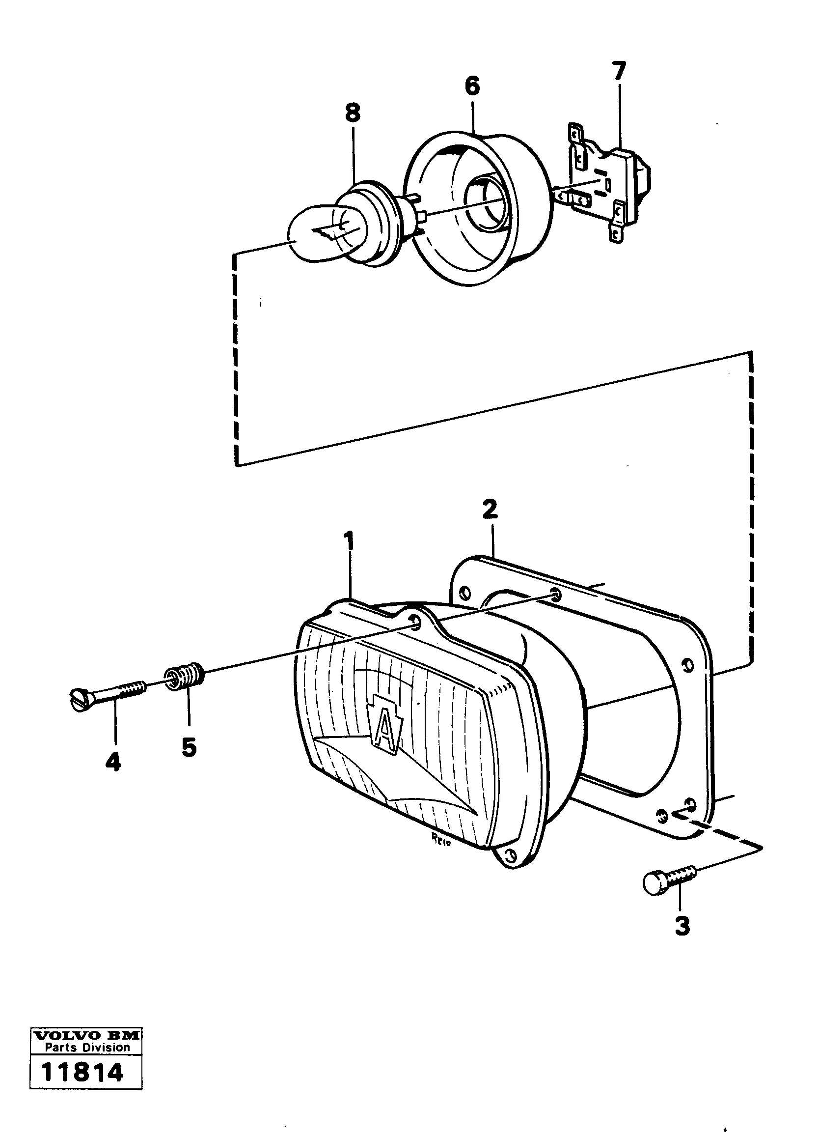 Схема запчастей Volvo 616B/646 616B,646 D45, TD45 - 19354 Headlamp 