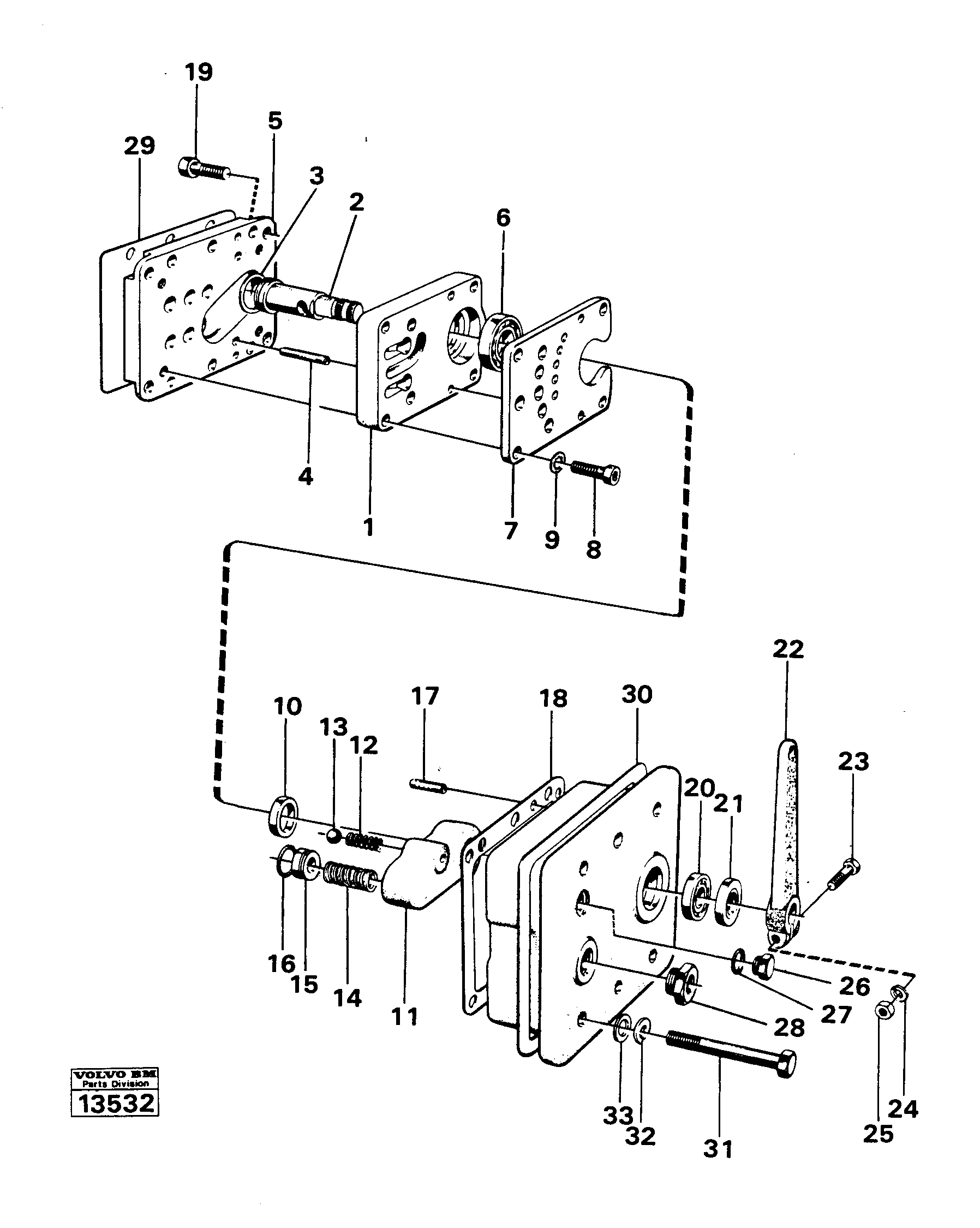 Схема запчастей Volvo 616B/646 616B,646 D45, TD45 - 19358 Range selector valve 