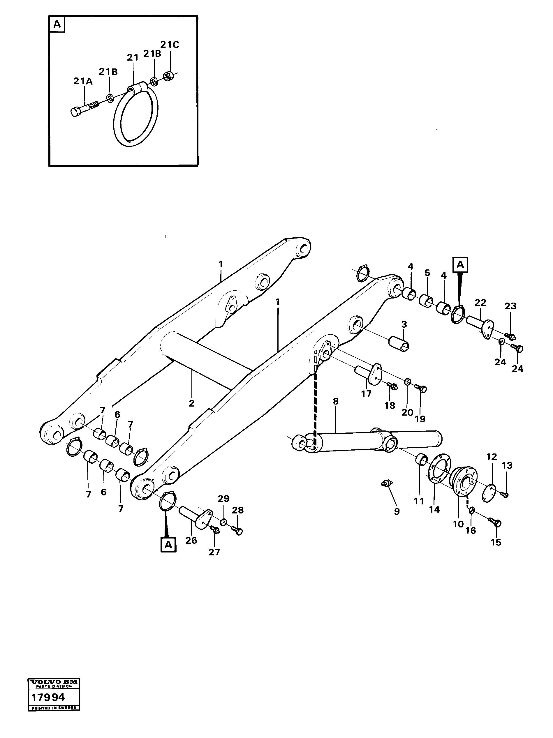 Схема запчастей Volvo 4200B 4200B - 40361 Lifting frame work 