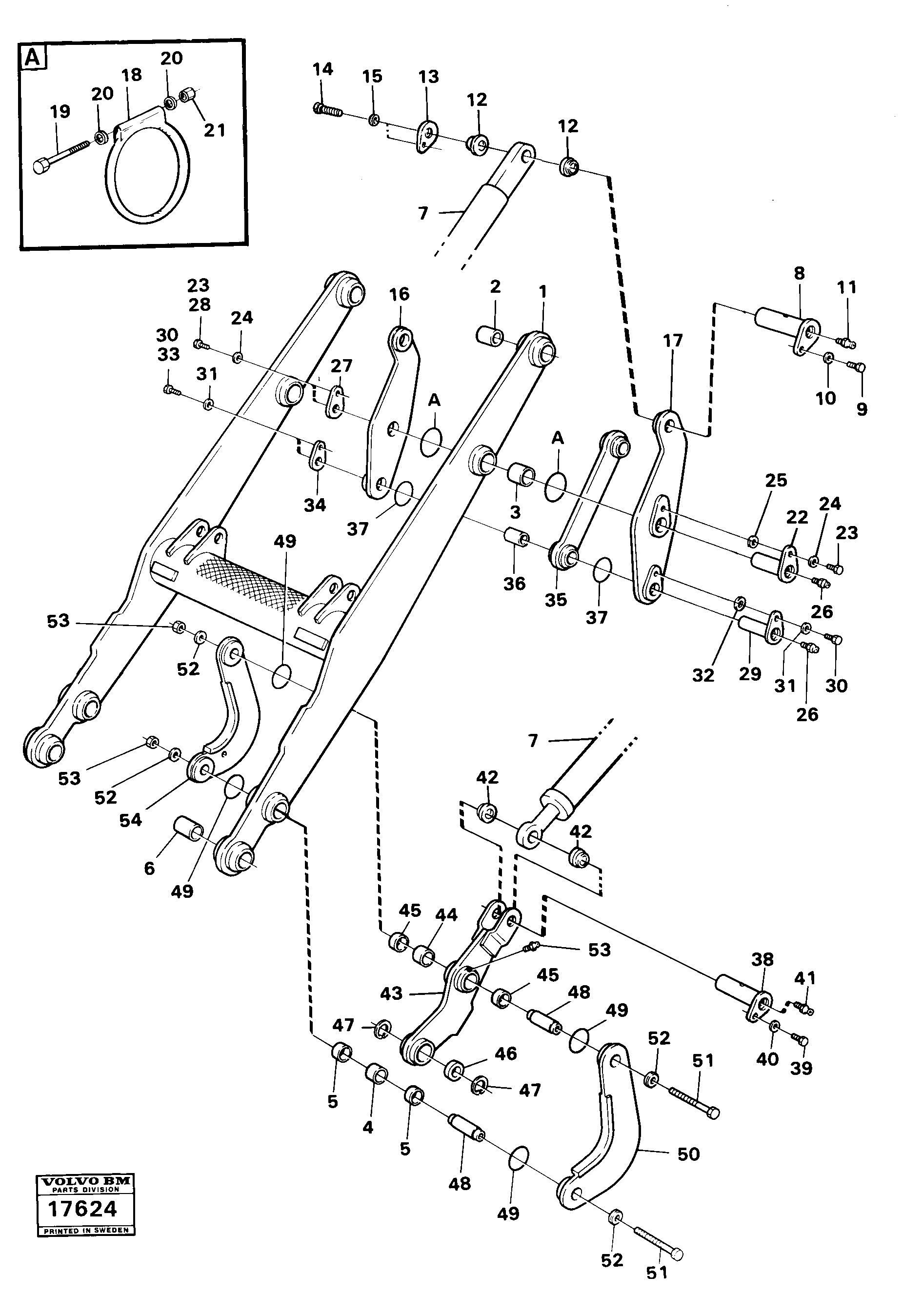 Схема запчастей Volvo 4200B 4200B - 40373 Lifting frame work 