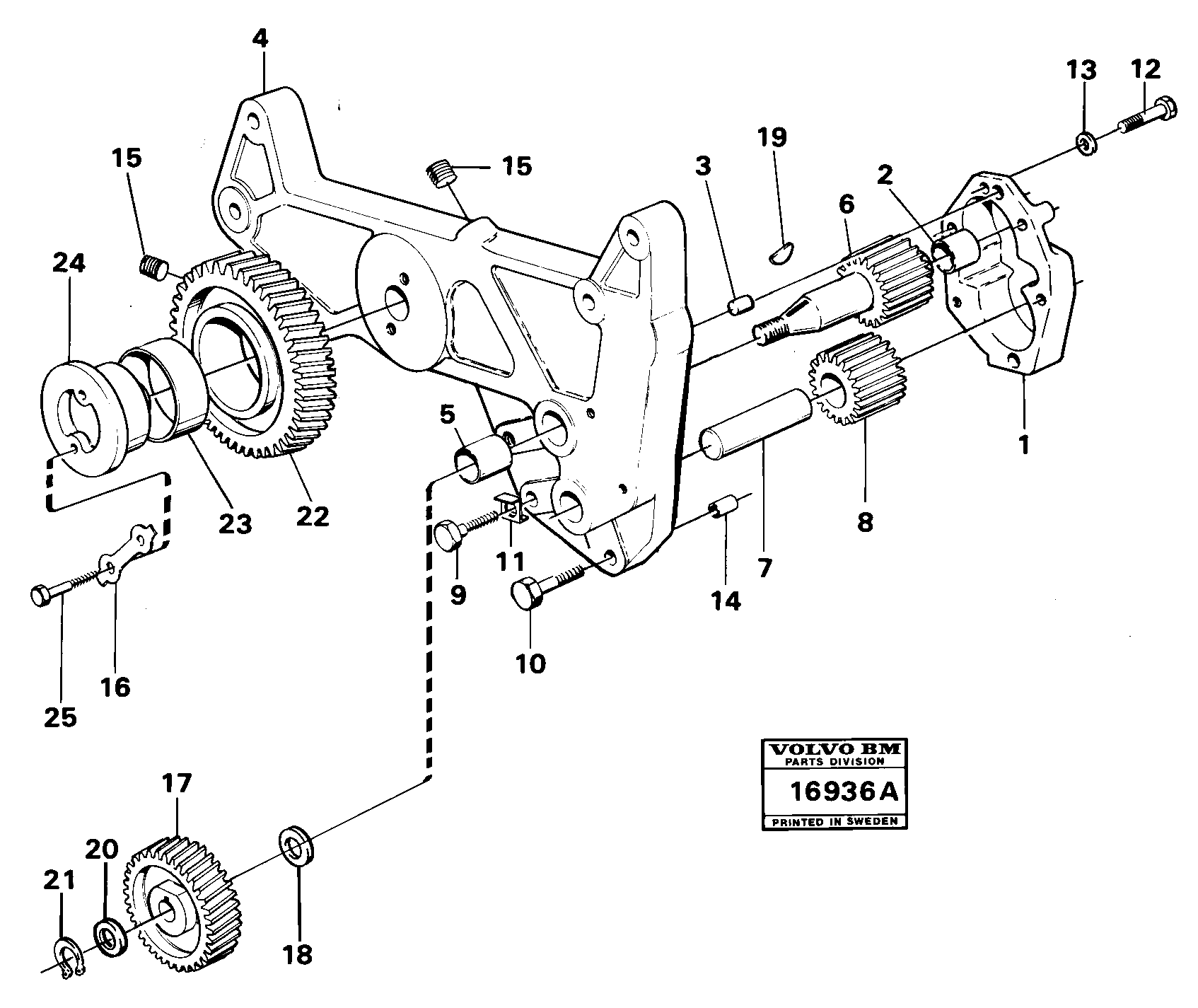 Схема запчастей Volvo 4200B 4200B - 4748 Насос масляный 