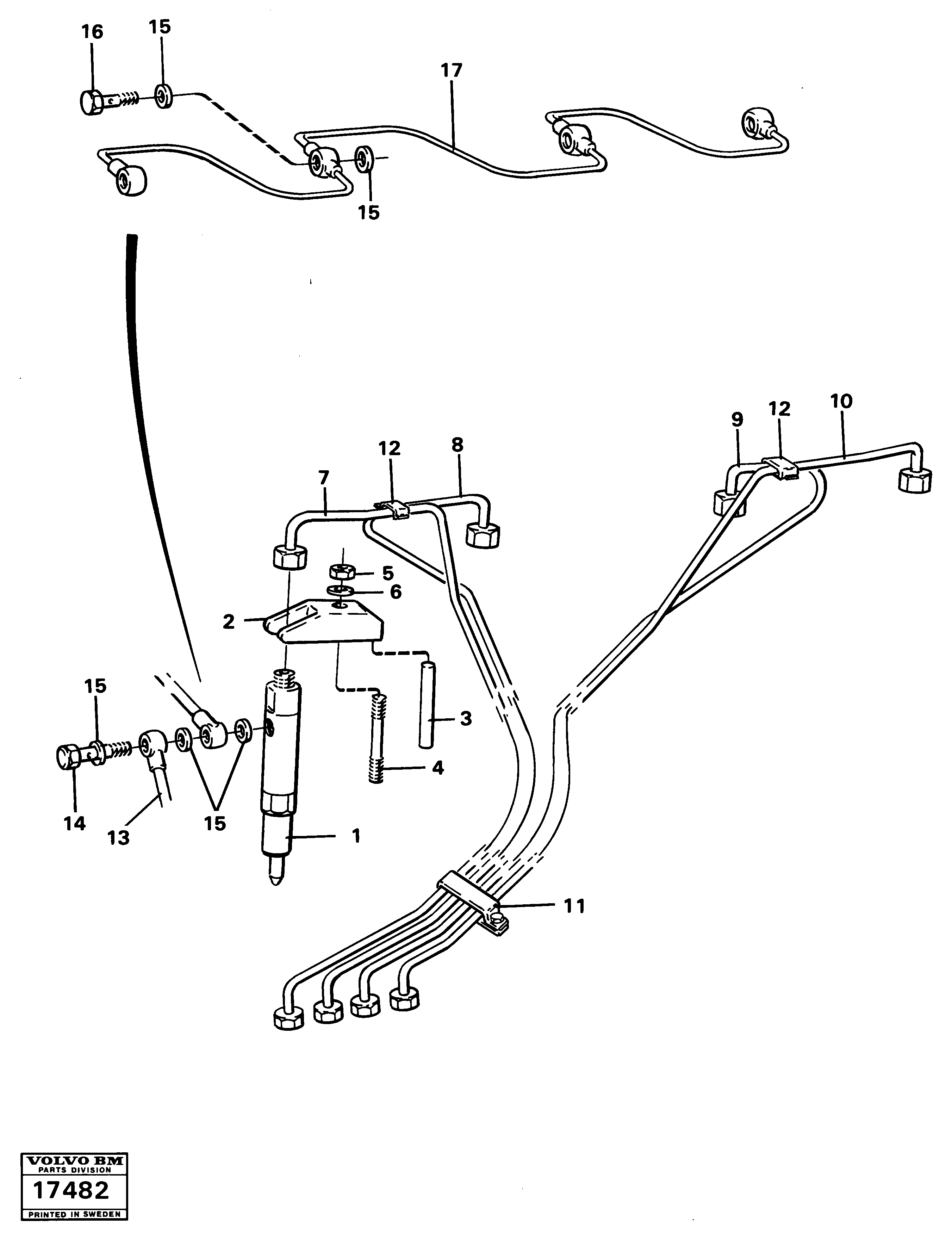 Схема запчастей Volvo 4200B 4200B - 4749 Fuel lines and injectors 