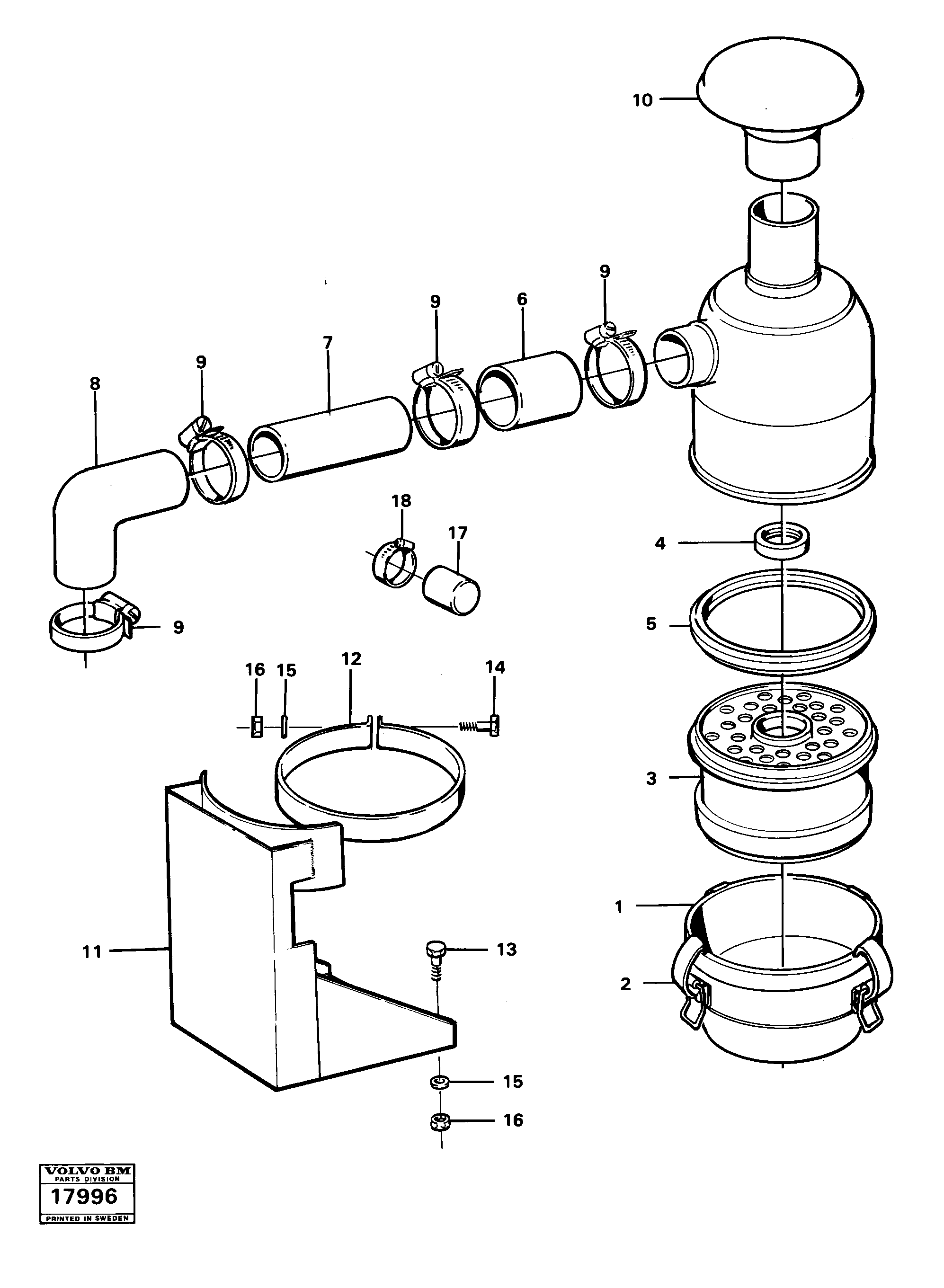 Схема запчастей Volvo 4200B 4200B - 68018 Oil-bath filter 