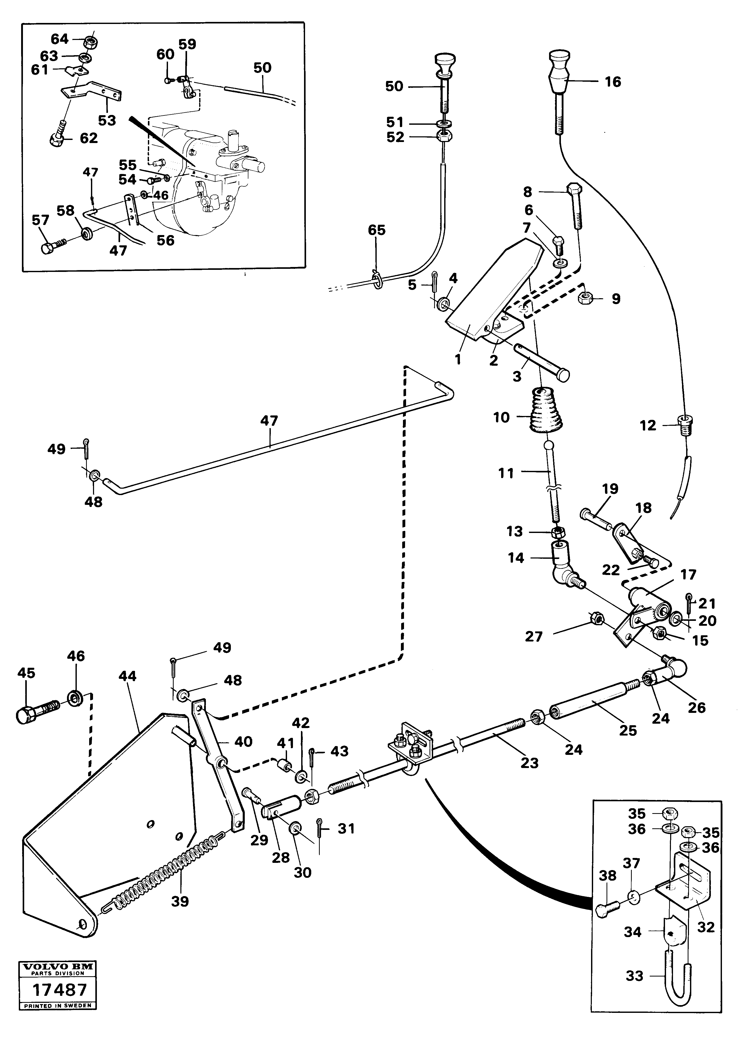 Схема запчастей Volvo 4200B 4200B - 4752 Regulator control 