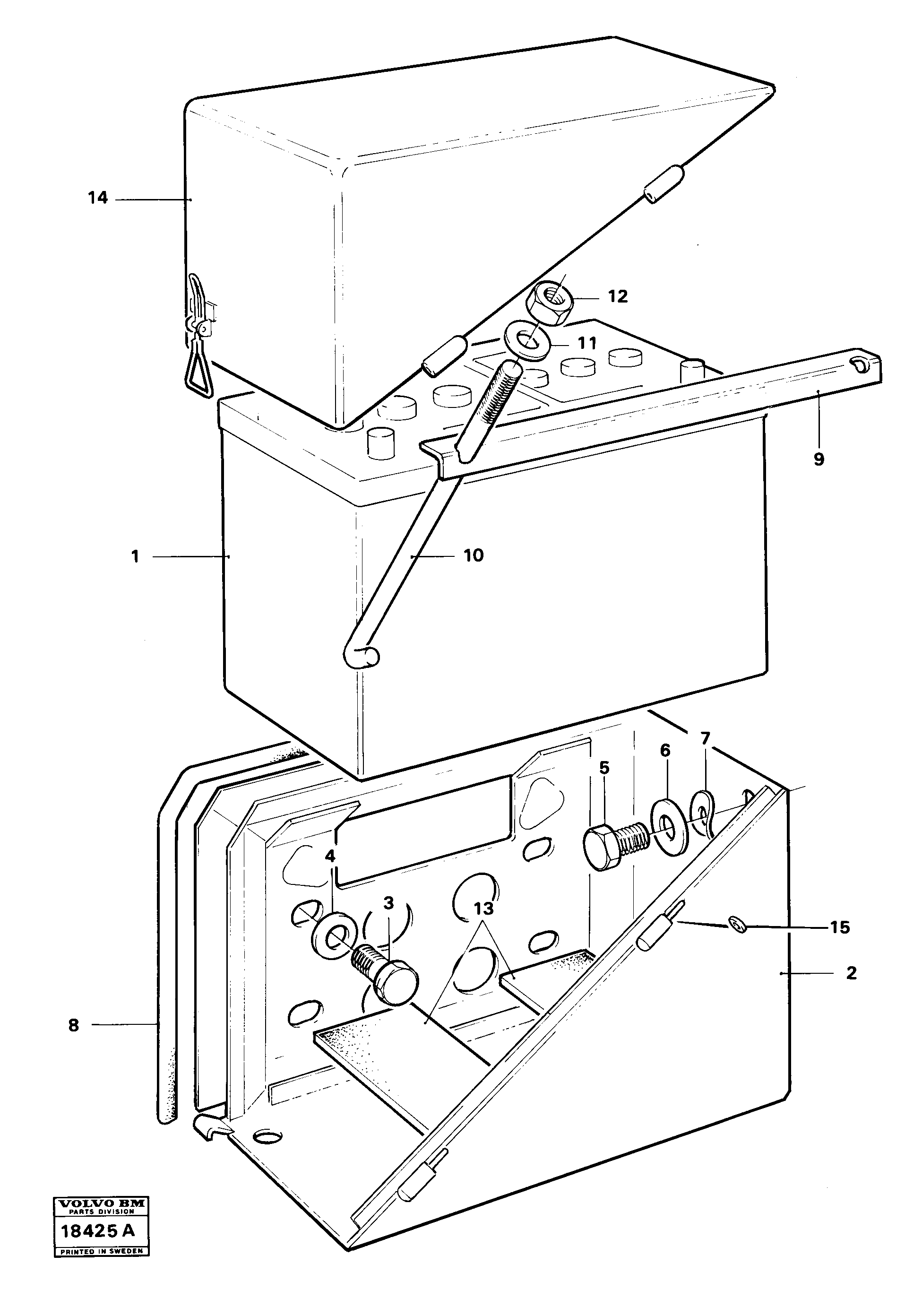 Схема запчастей Volvo 4200B 4200B - 16480 Battery box 