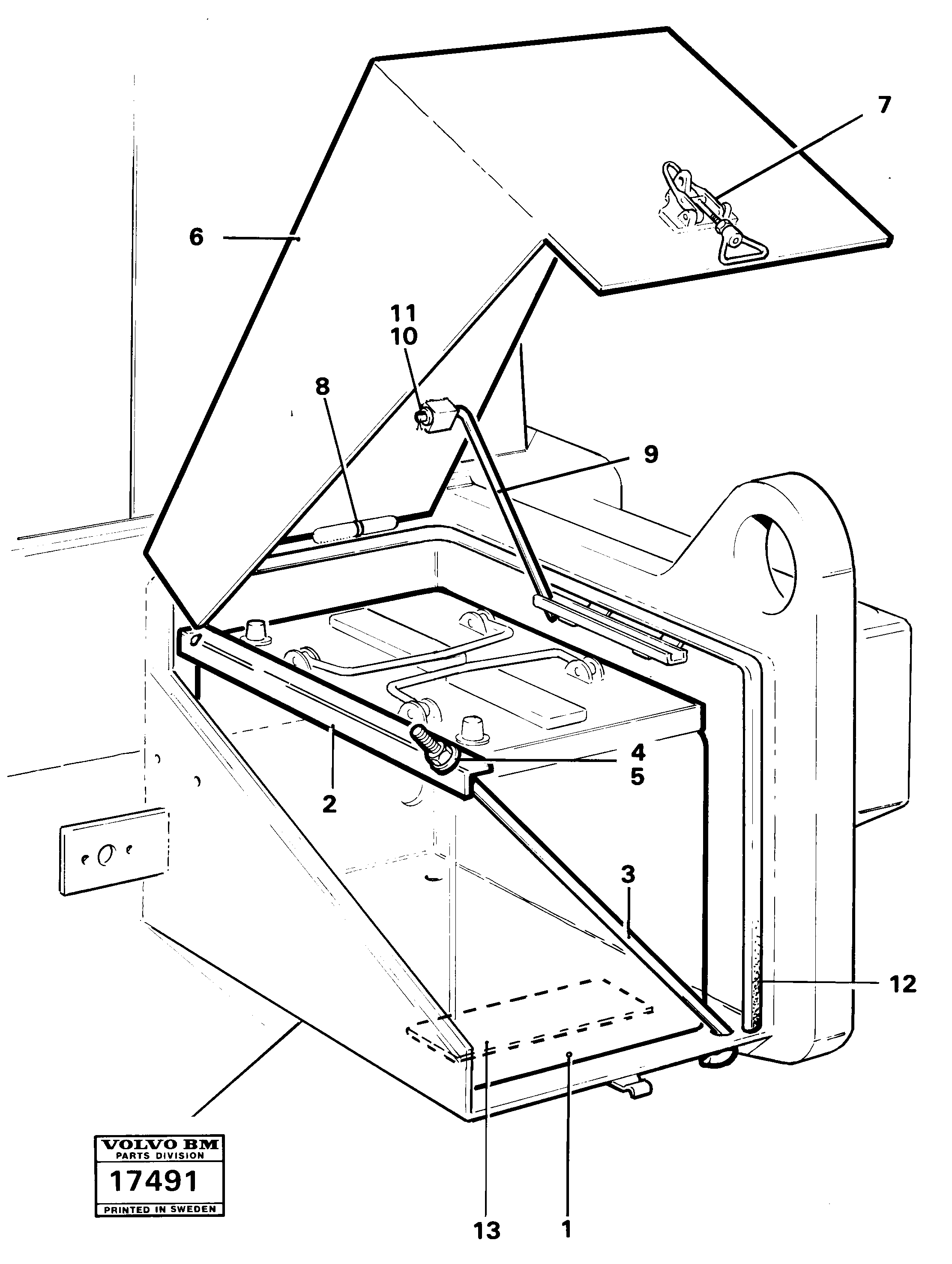 Схема запчастей Volvo 4200B 4200B - 19666 Battery box 