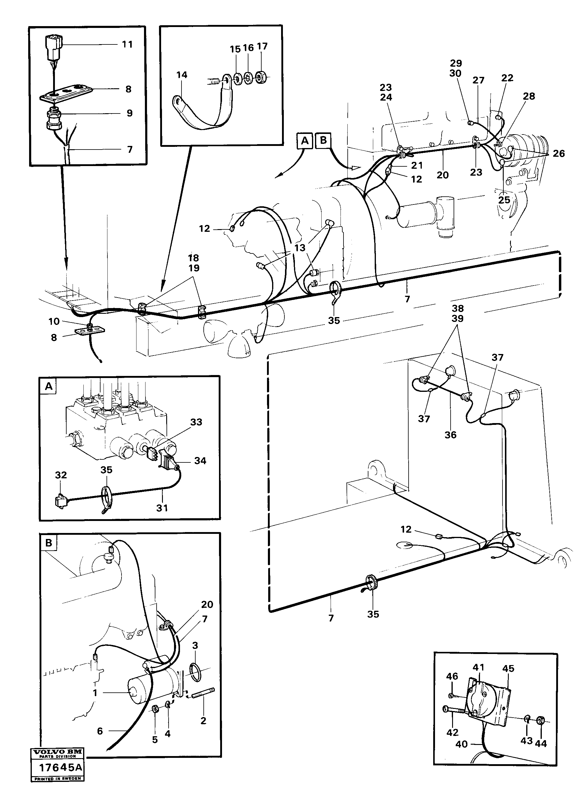 Схема запчастей Volvo 4200B 4200B - 204 Electric system rear 