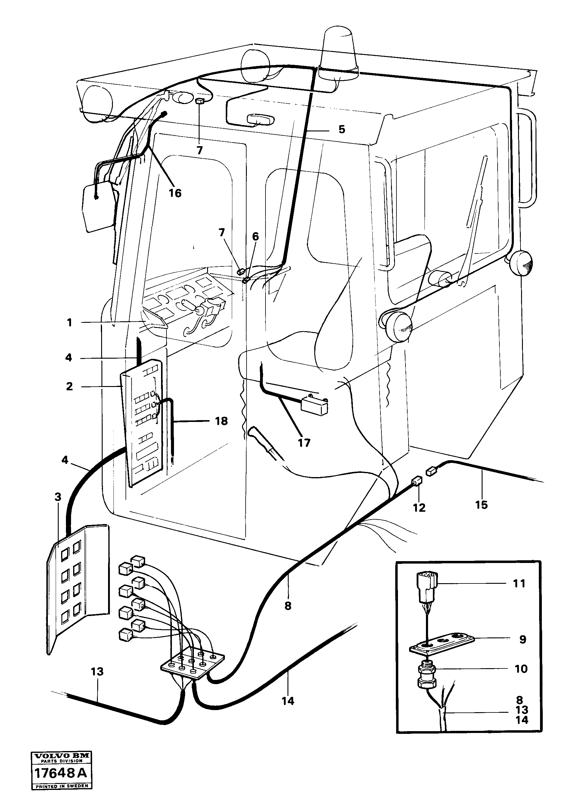 Схема запчастей Volvo 4200B 4200B - 20595 Electrical system cab 