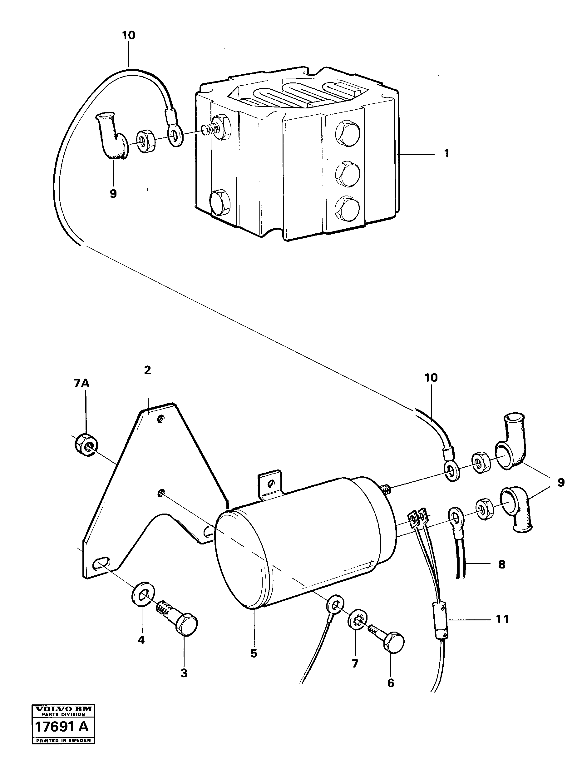 Схема запчастей Volvo 4200B 4200B - 32274 Starter element with fitting parts 