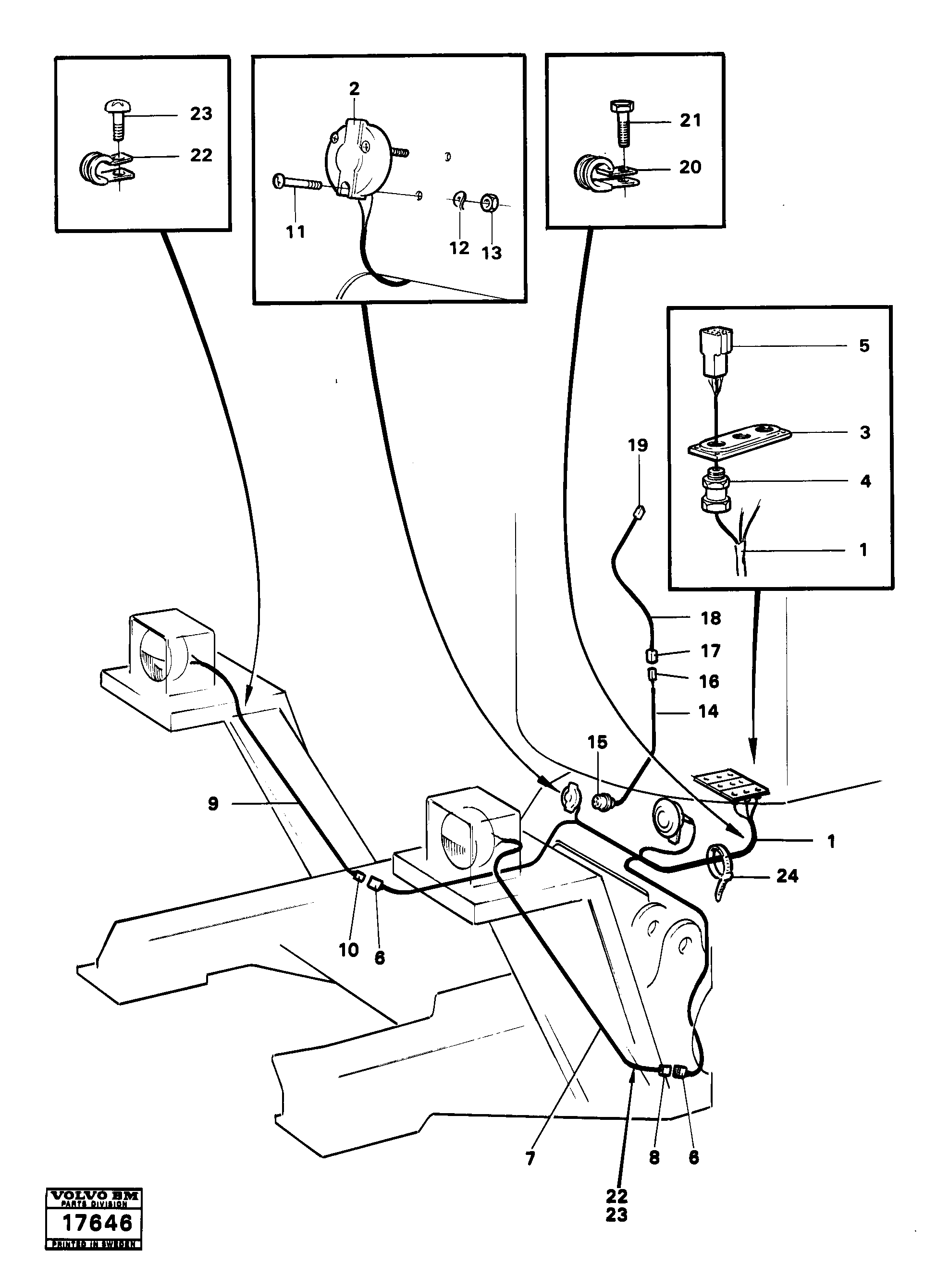 Схема запчастей Volvo 4200B 4200B - 4760 Electrical system, front 