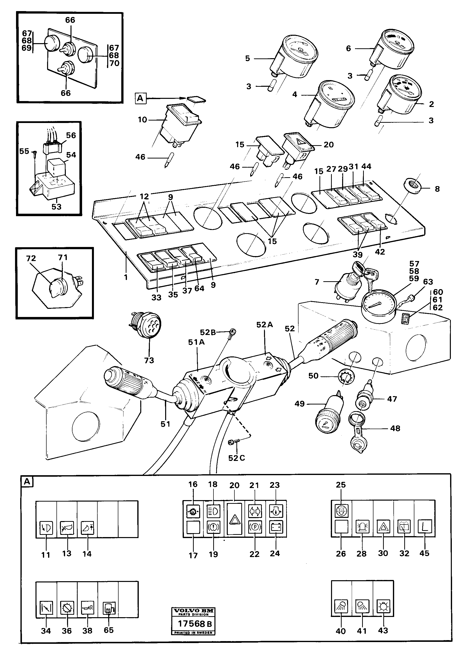 Схема запчастей Volvo 4200B 4200B - 62087 Instrument panel 