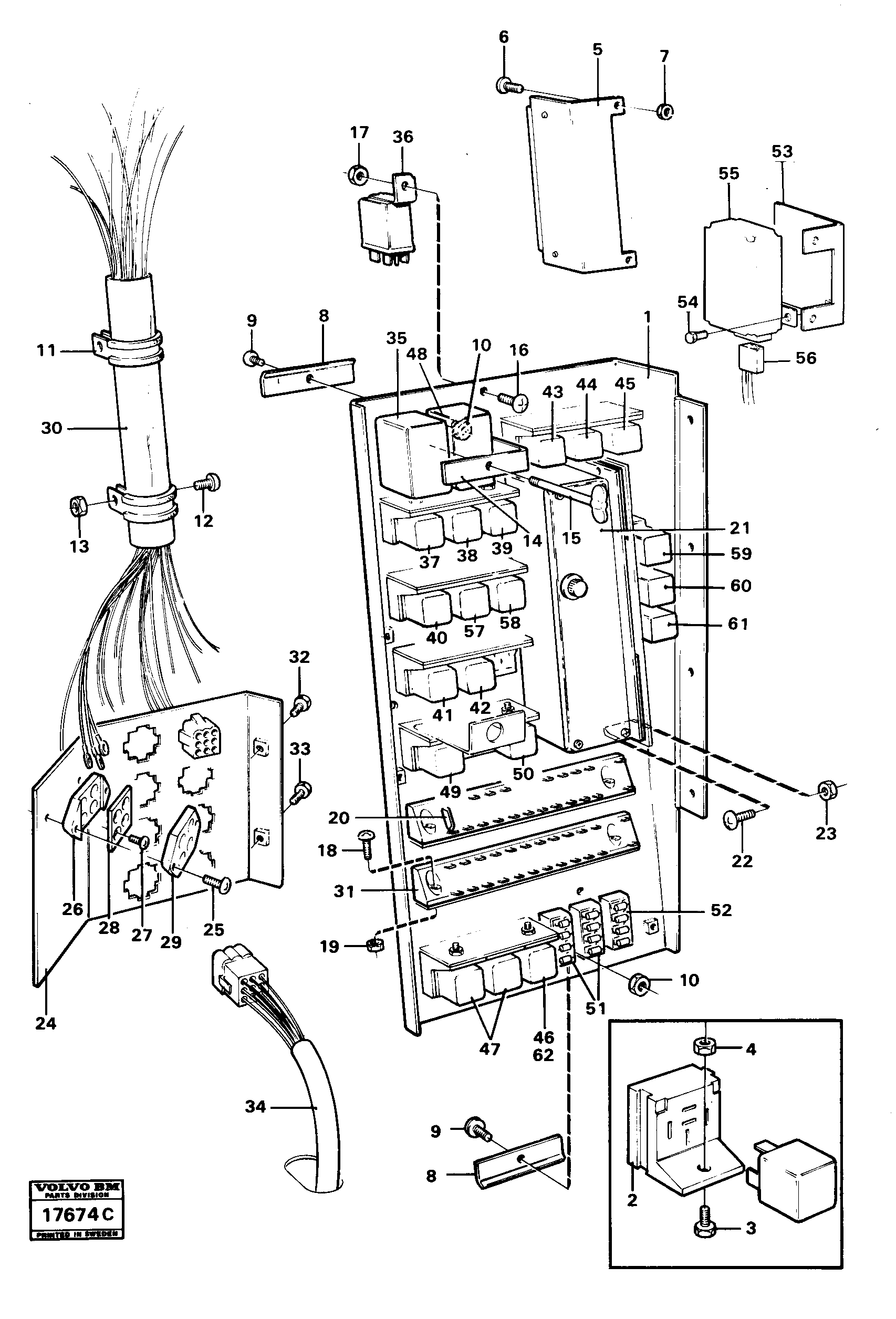 Схема запчастей Volvo 4200B 4200B - 76826 Electrical distribution box 