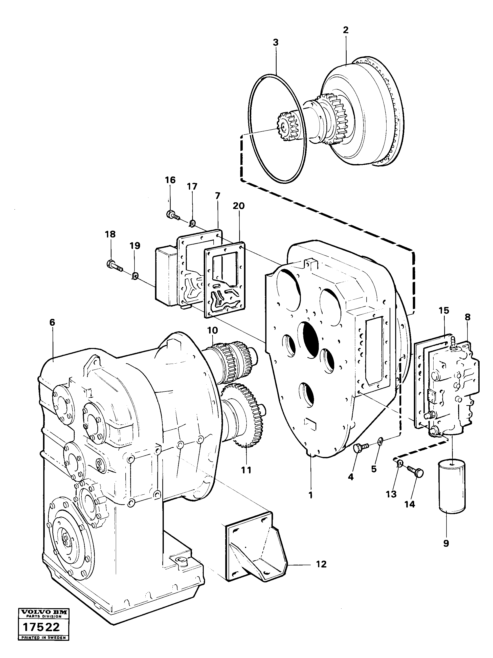 Схема запчастей Volvo 4200B 4200B - 19678 Hydraulic transmission with fitting parts 