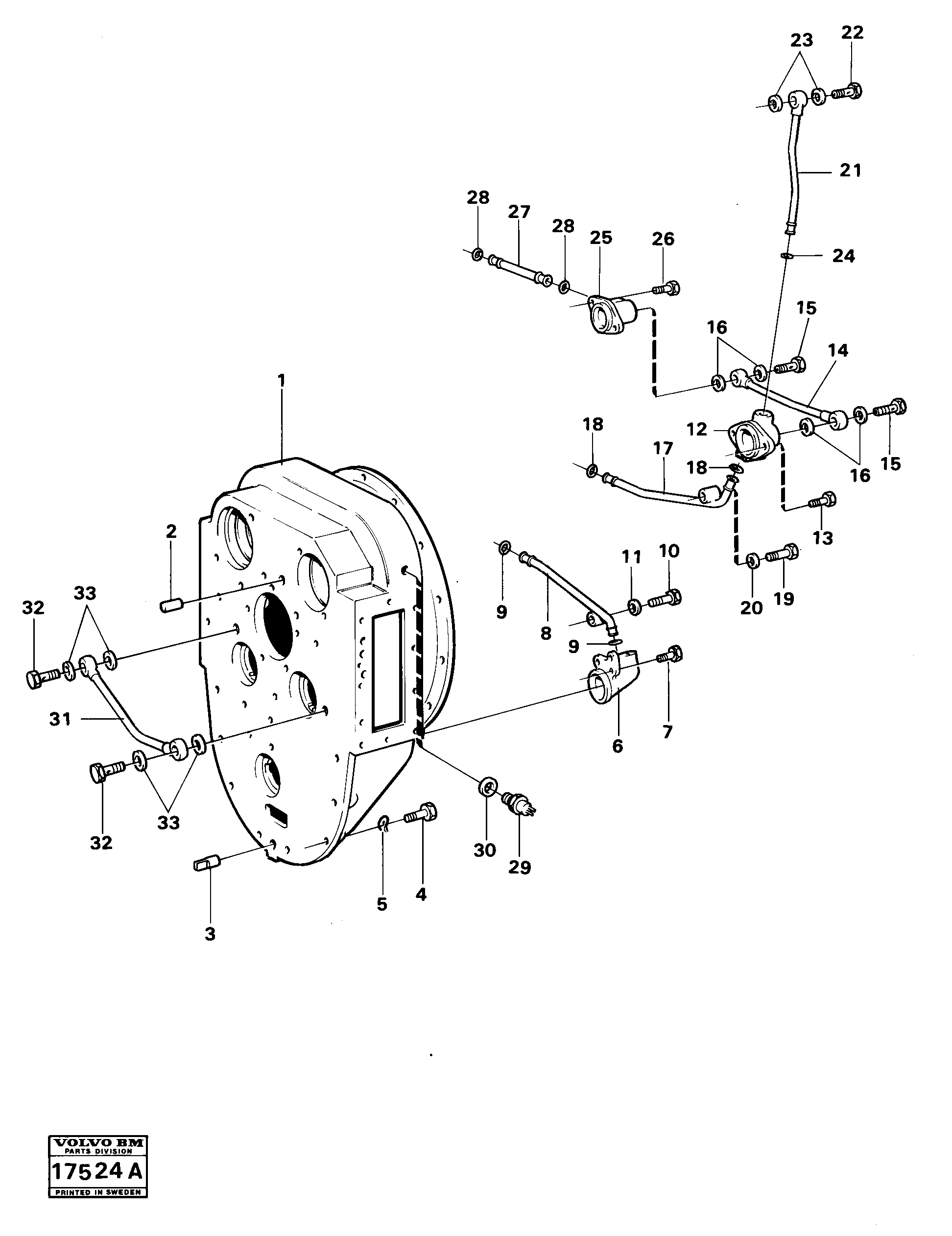 Схема запчастей Volvo 4200B 4200B - 38648 Converter housing with fitting parts 