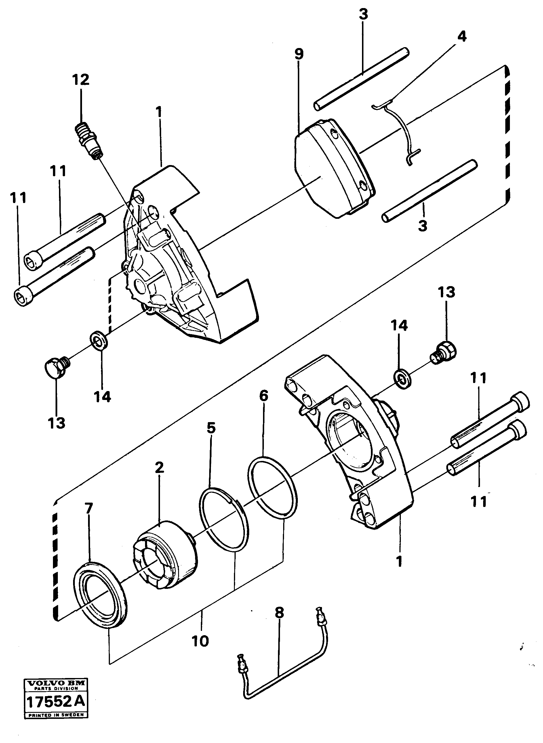 Схема запчастей Volvo 4200B 4200B - 4772 Disc brake prod nr 23532,ax-1410 Prod Nr 23533,ax-1420 