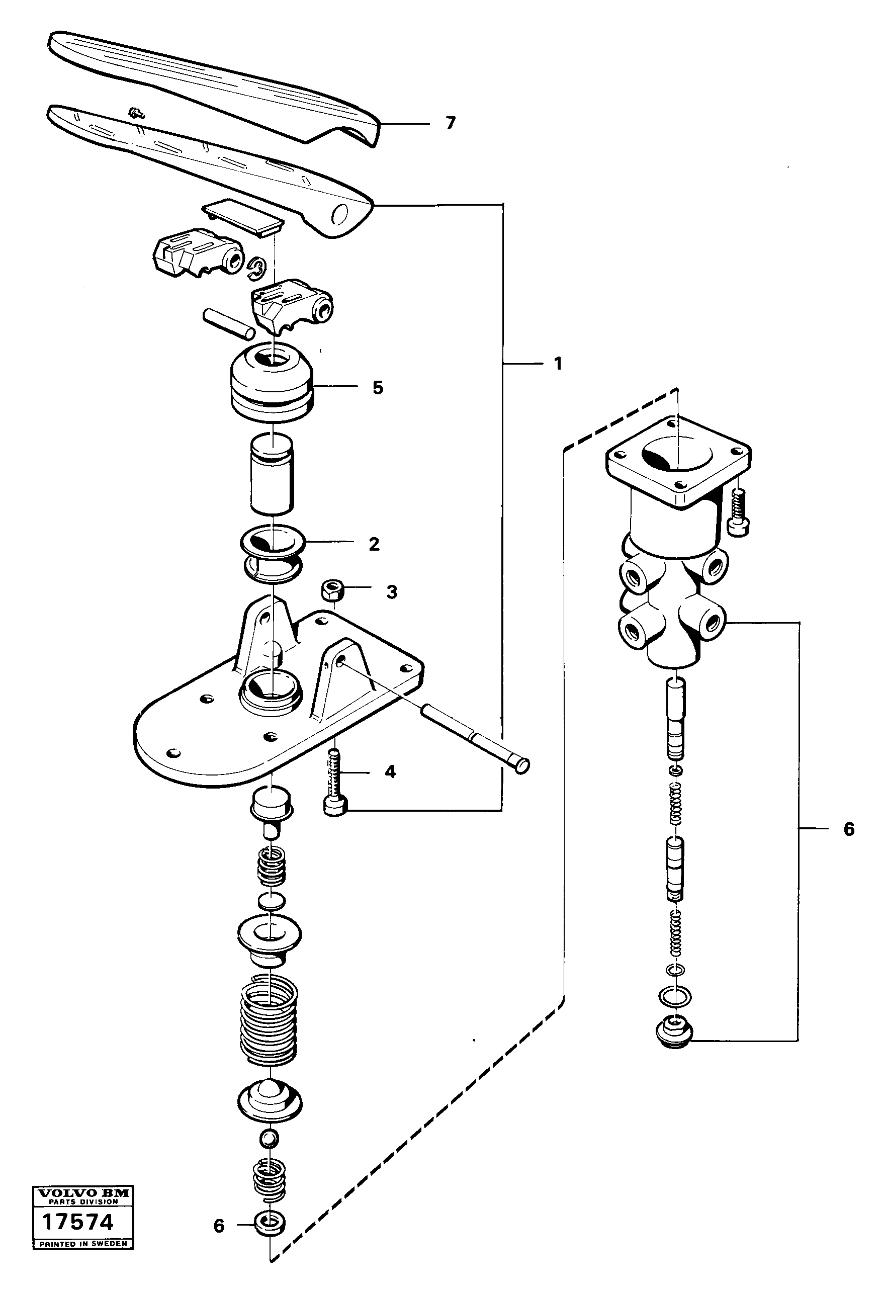 Схема запчастей Volvo 4200B 4200B - 22332 Footbrake valve 