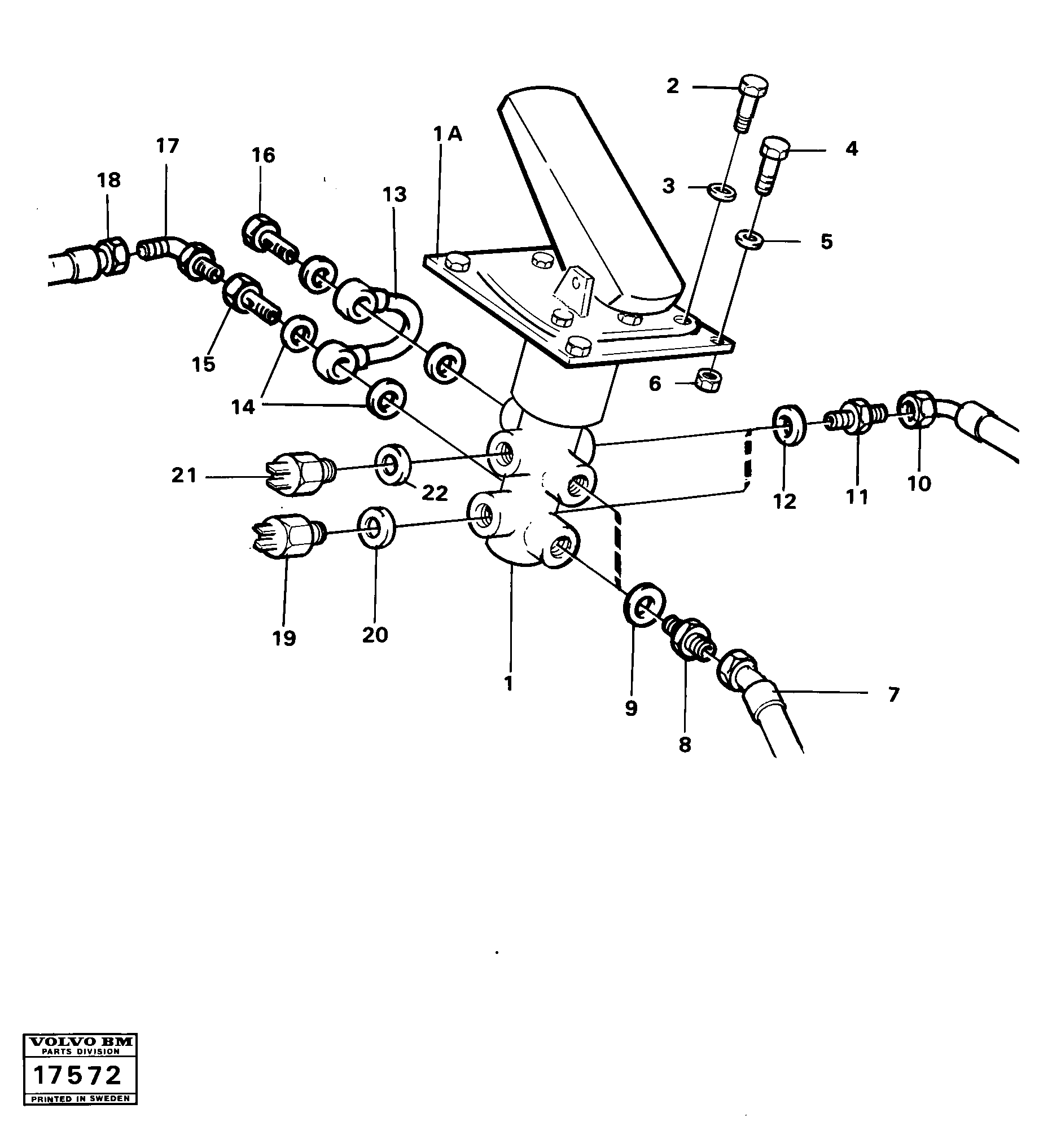 Схема запчастей Volvo 4200B 4200B - 4775 Footbrake valve with mountings 