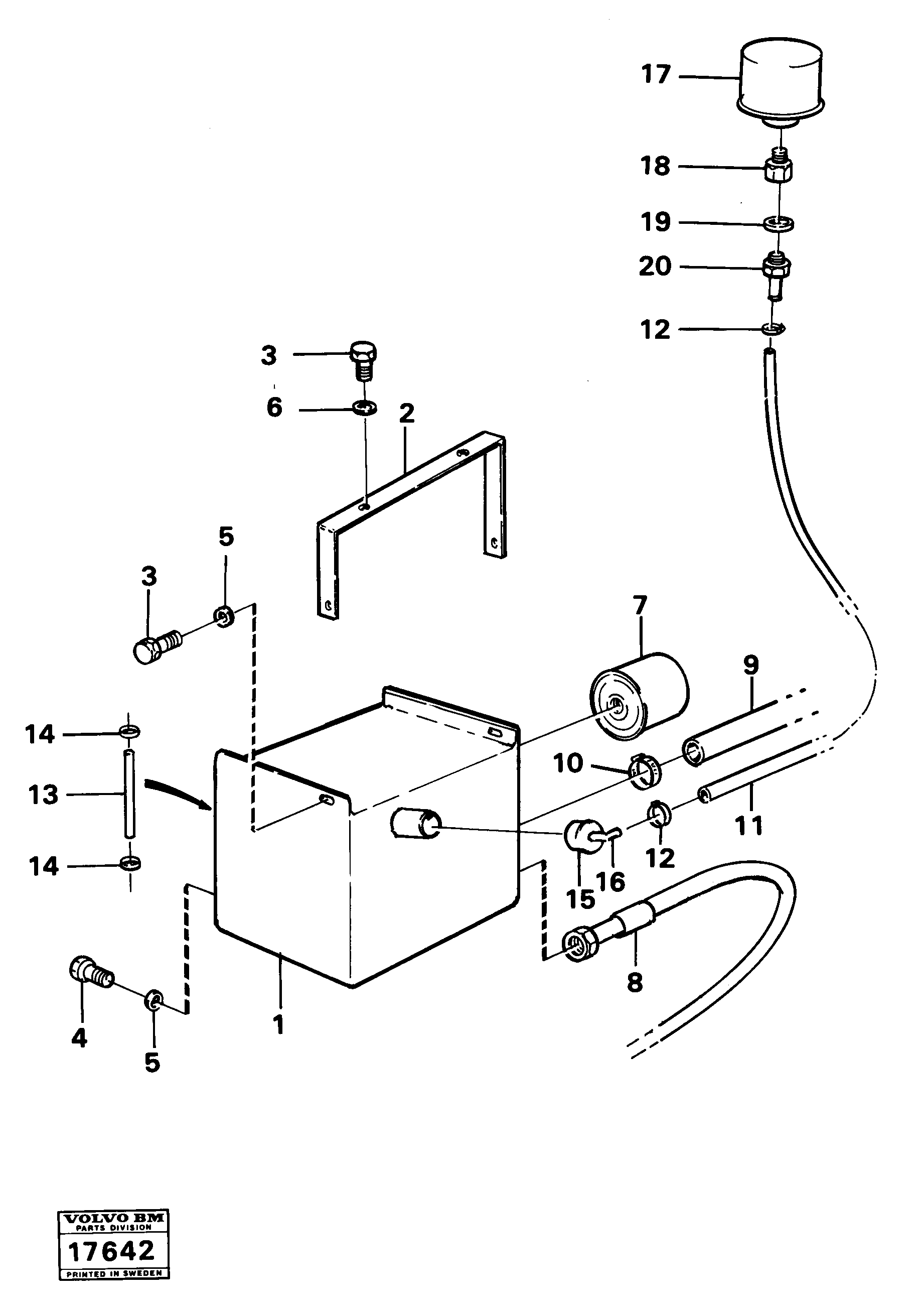 Схема запчастей Volvo 4200B 4200B - 68229 Tank with fitting parts 