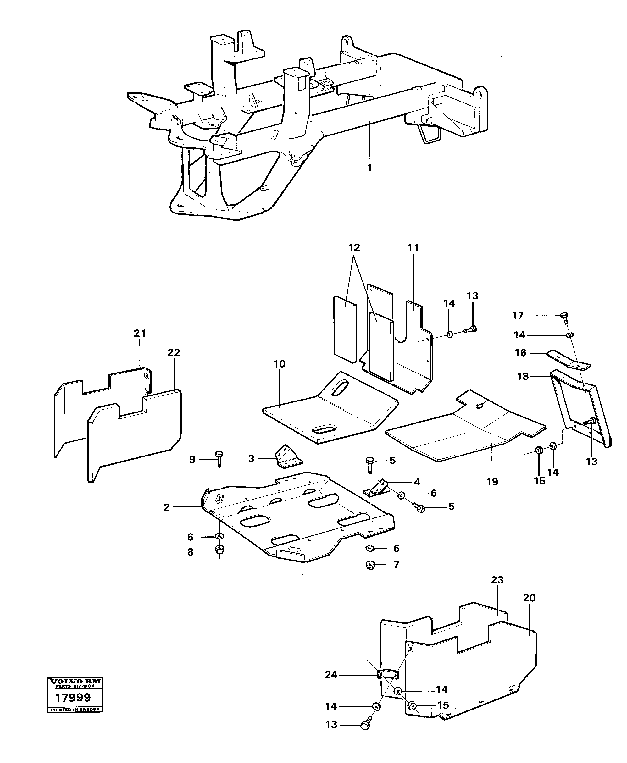 Схема запчастей Volvo 4200B 4200B - 38650 Protecting plates 