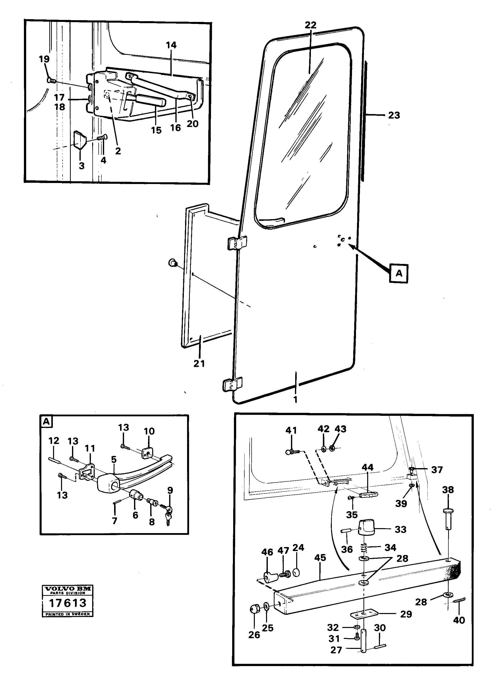 Схема запчастей Volvo 4200B 4200B - 3998 Door with fitting parts 