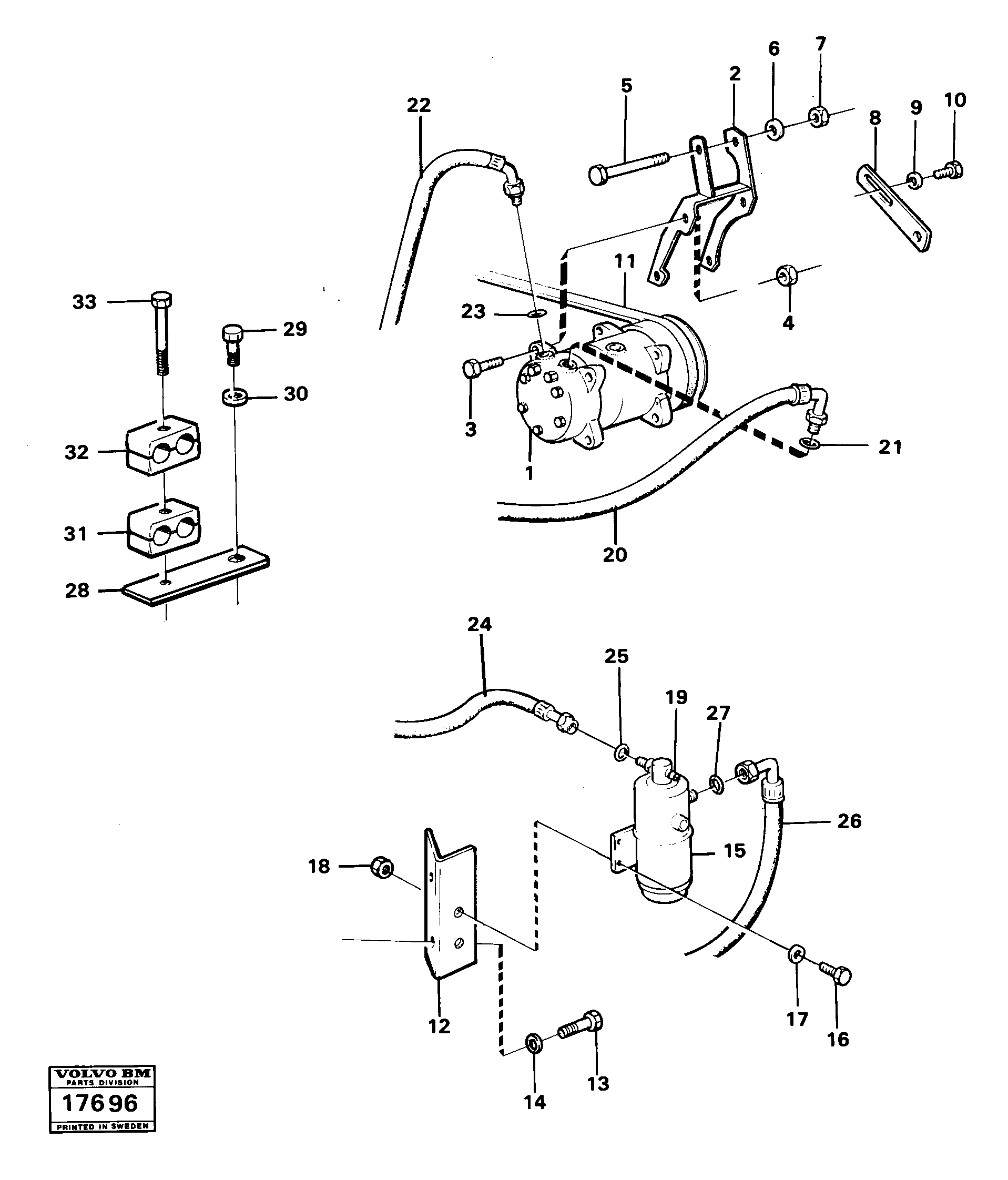 Схема запчастей Volvo 4200B 4200B - 17348 Air condition, compressor 