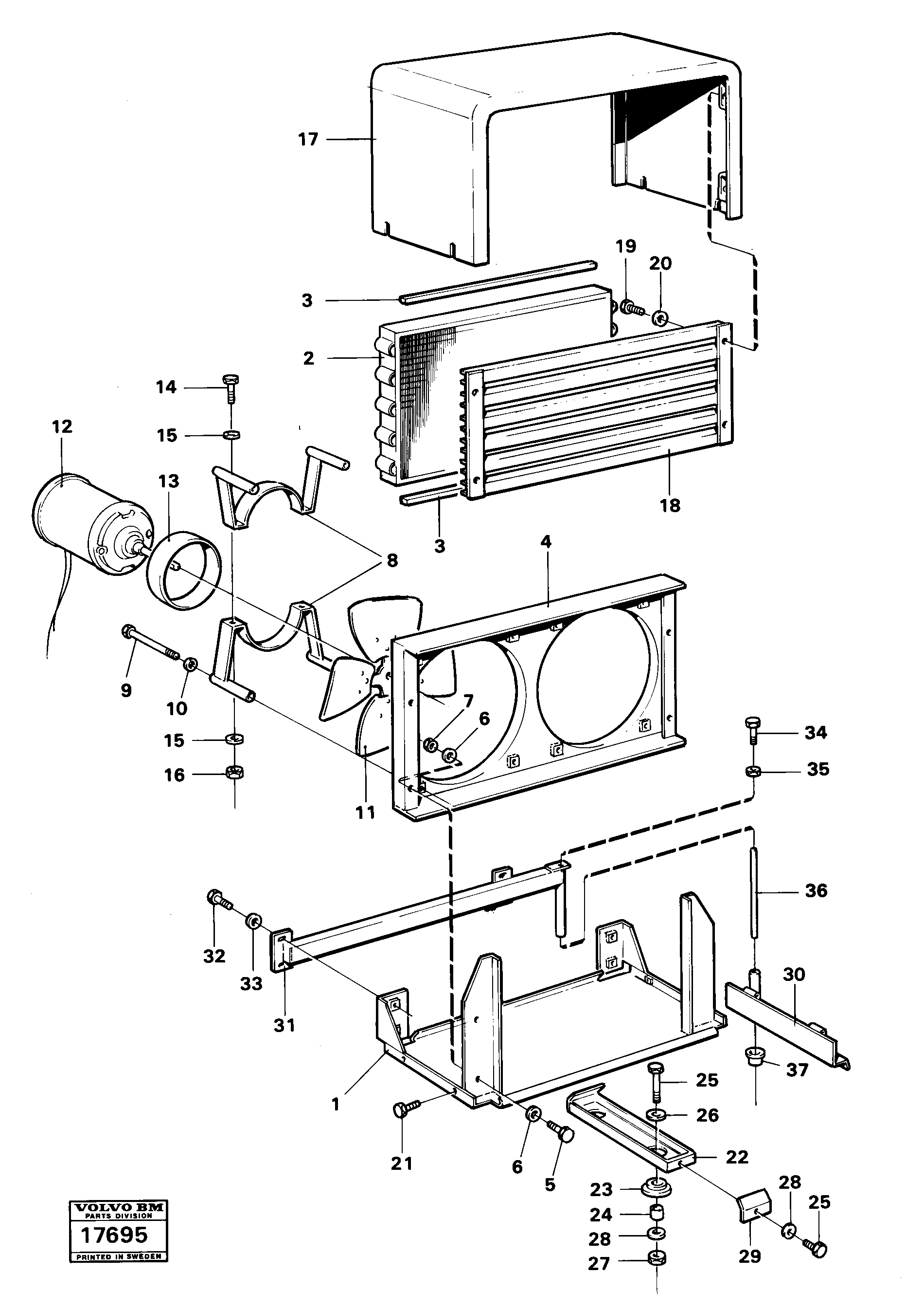 Схема запчастей Volvo 4200B 4200B - 38653 Air-condition, condenser divice 