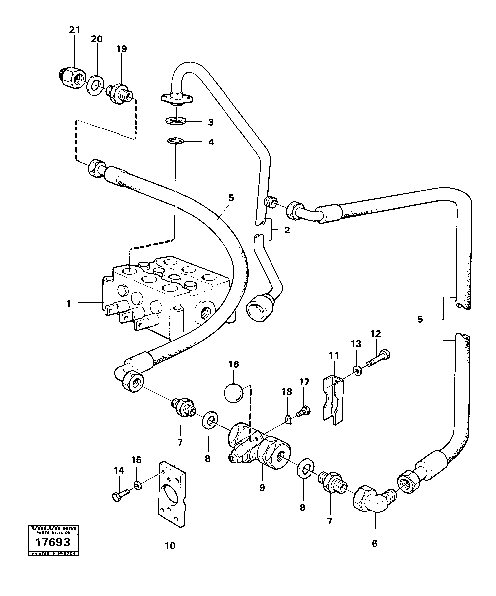 Схема запчастей Volvo 4200B 4200B - 16382 Single-acting lifting function 