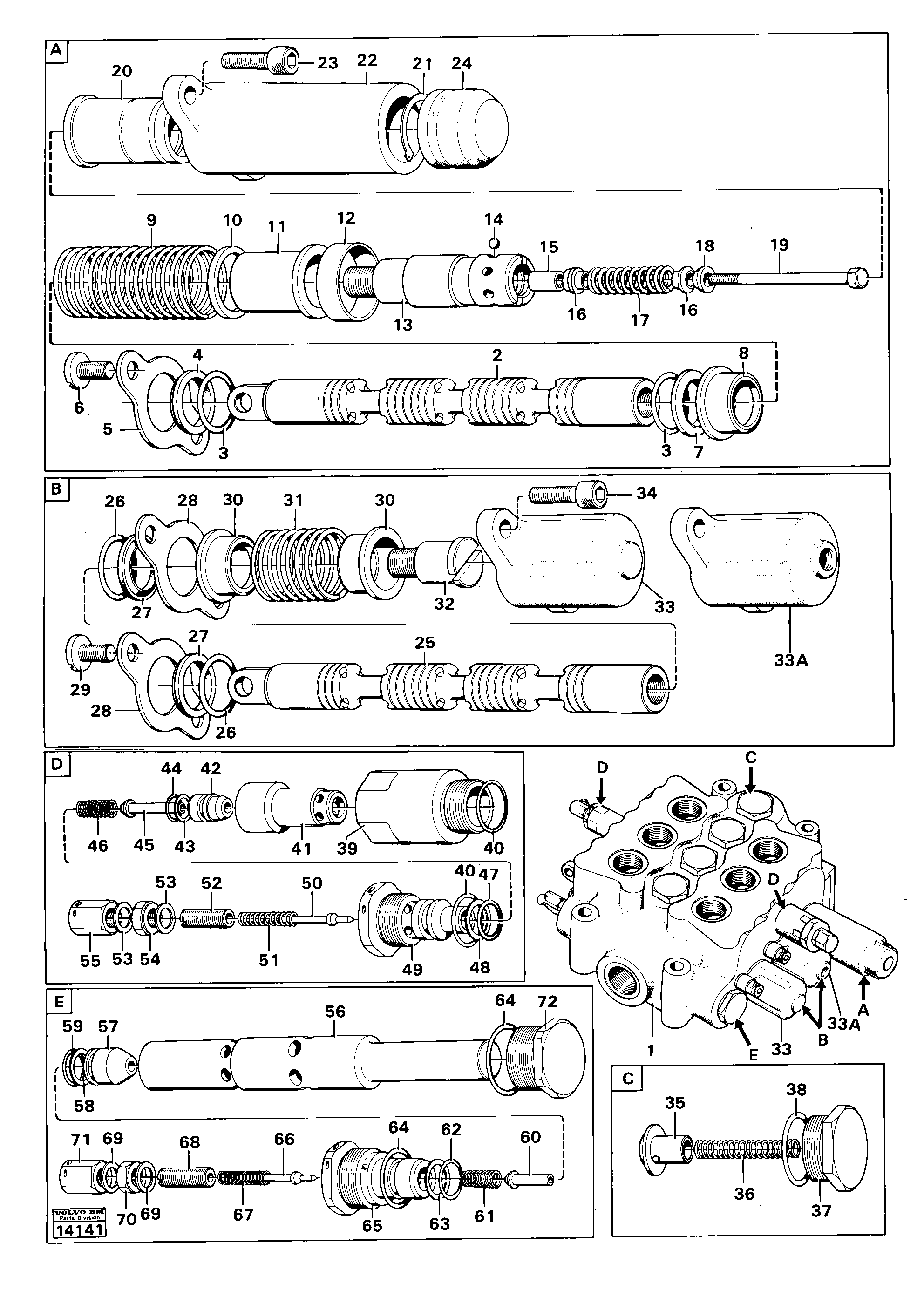 Схема запчастей Volvo 4200B 4200B - 16387 Control valve 