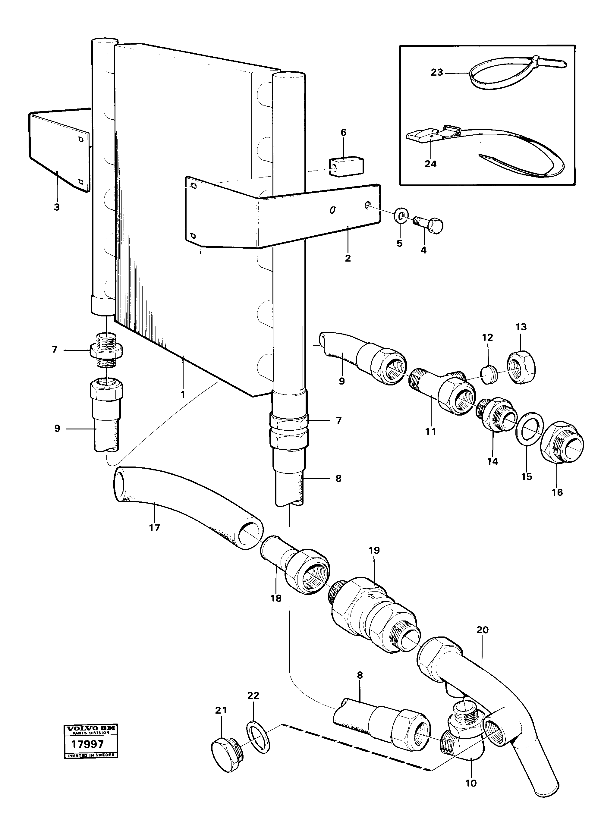 Схема запчастей Volvo 4200B 4200B - 17356 Hydraulic oil-cooler 