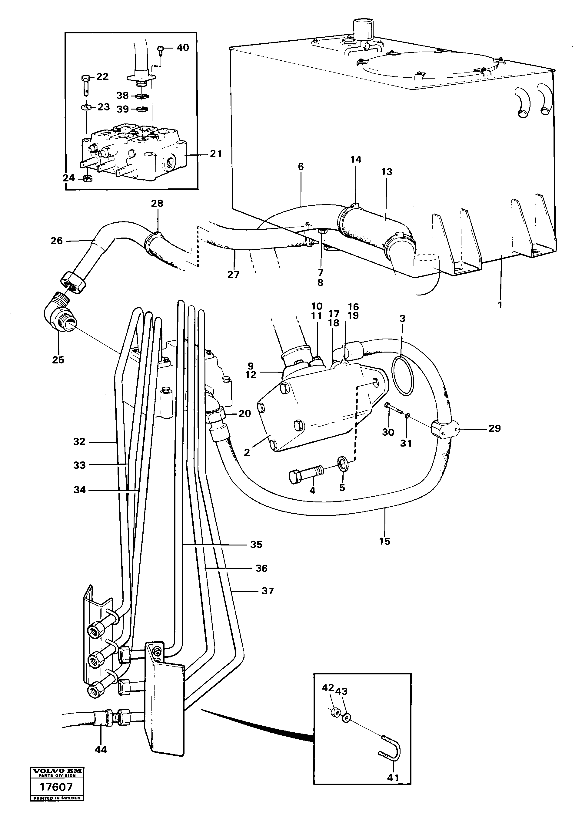 Схема запчастей Volvo 4200B 4200B - 38654 Hydraulic system, rear 