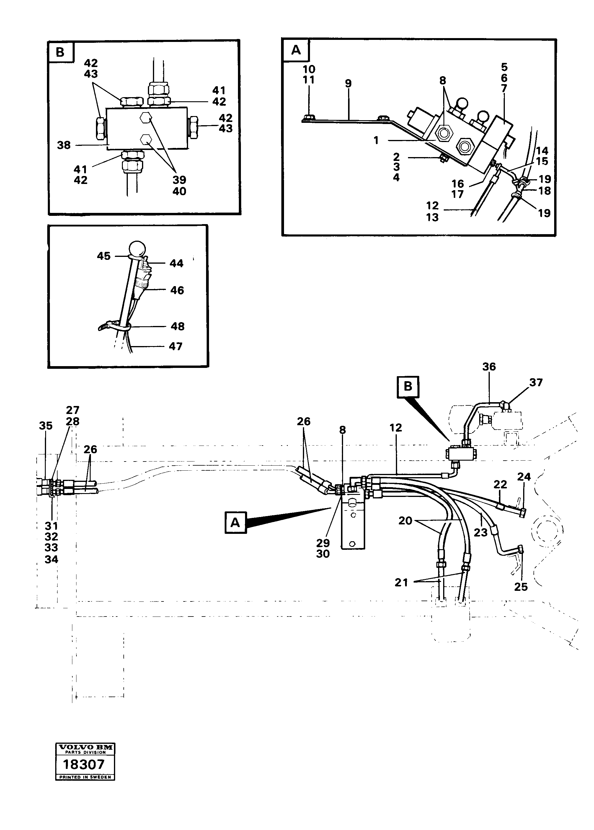 Схема запчастей Volvo 4200B 4200B - 94438 Hydraulic equipment, rear 