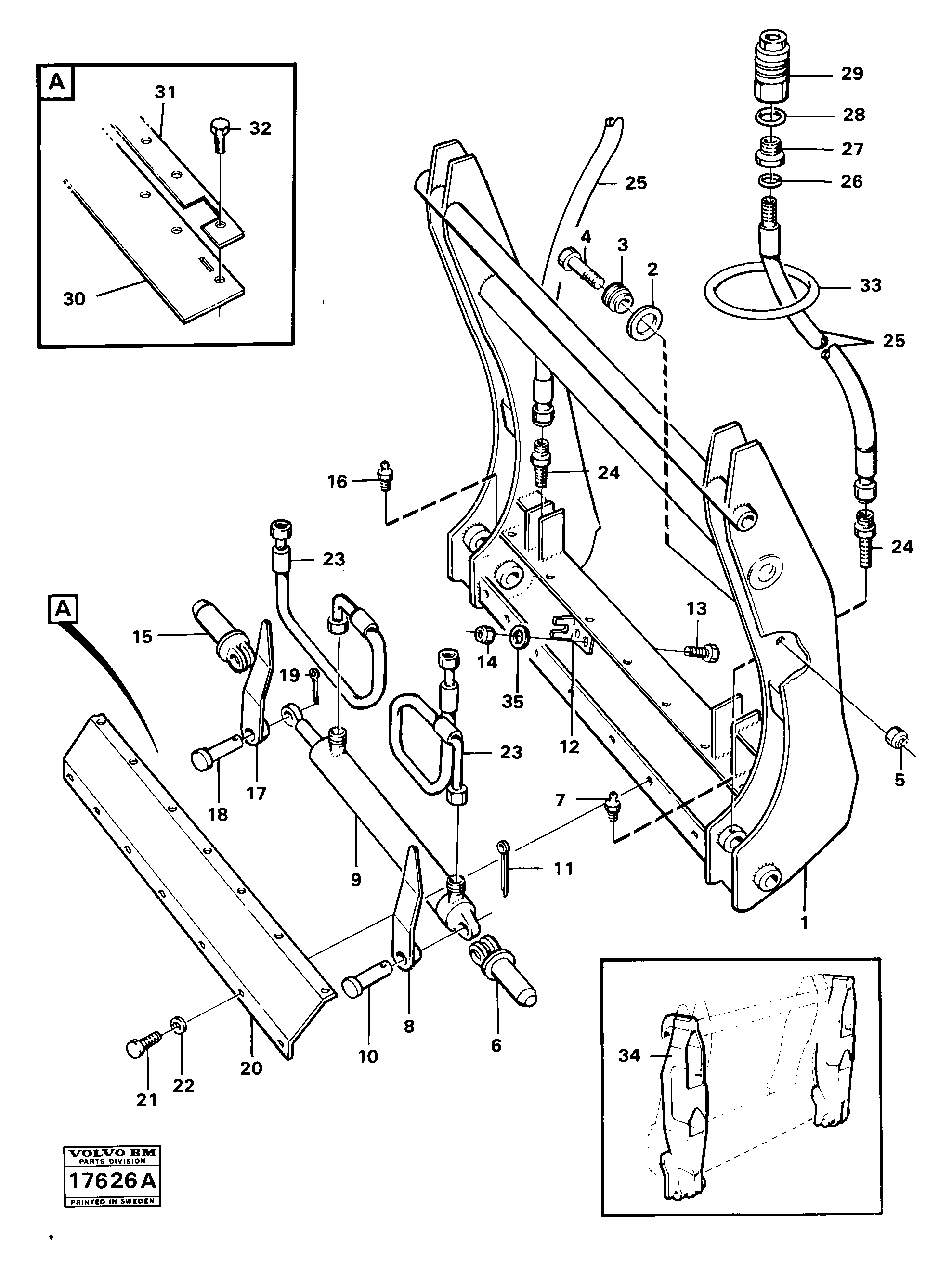 Схема запчастей Volvo 4200B 4200B - 16402 Hydraulic attachment bracket 