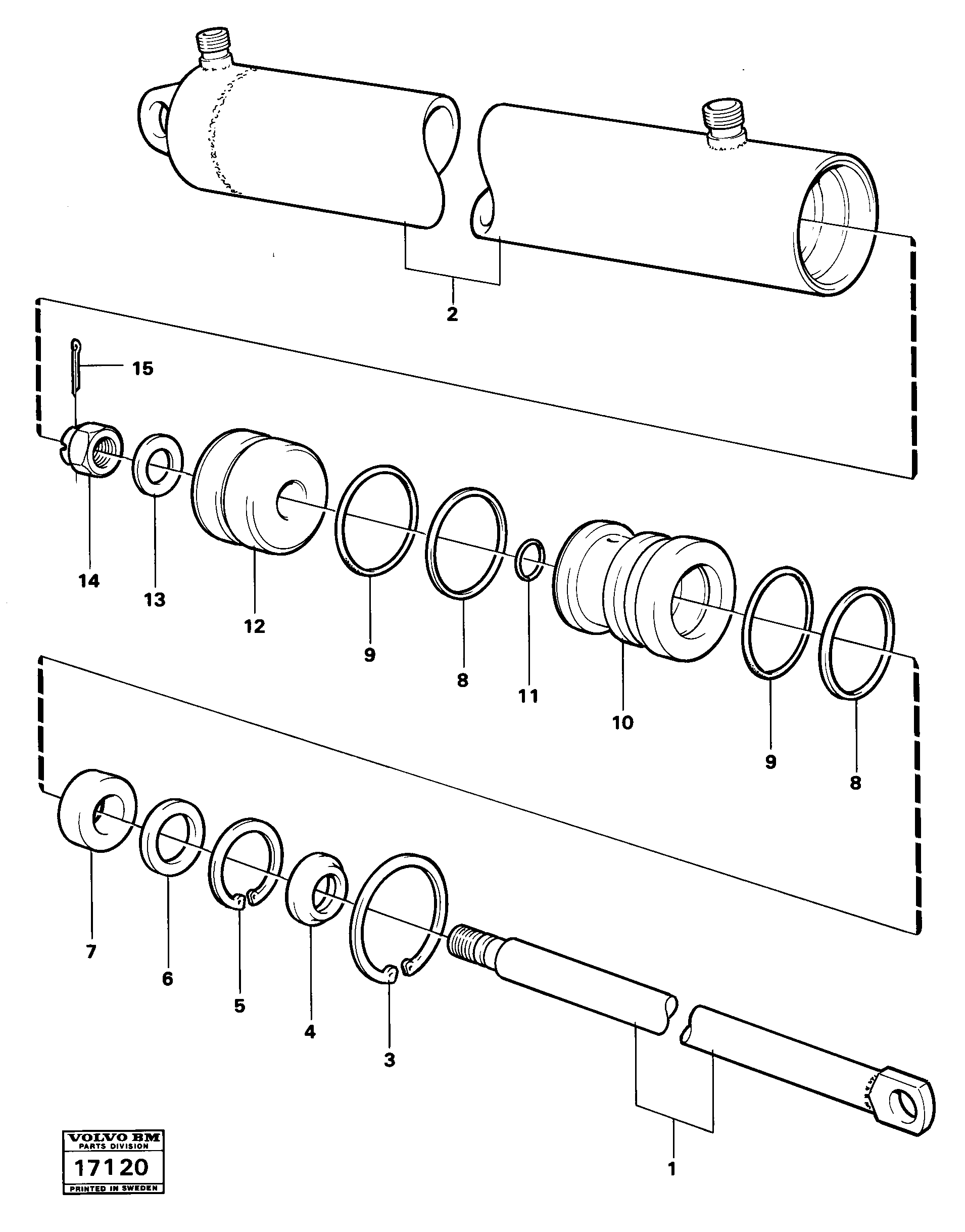 Схема запчастей Volvo 4200B 4200B - 4000 Hydraulic cylinder 