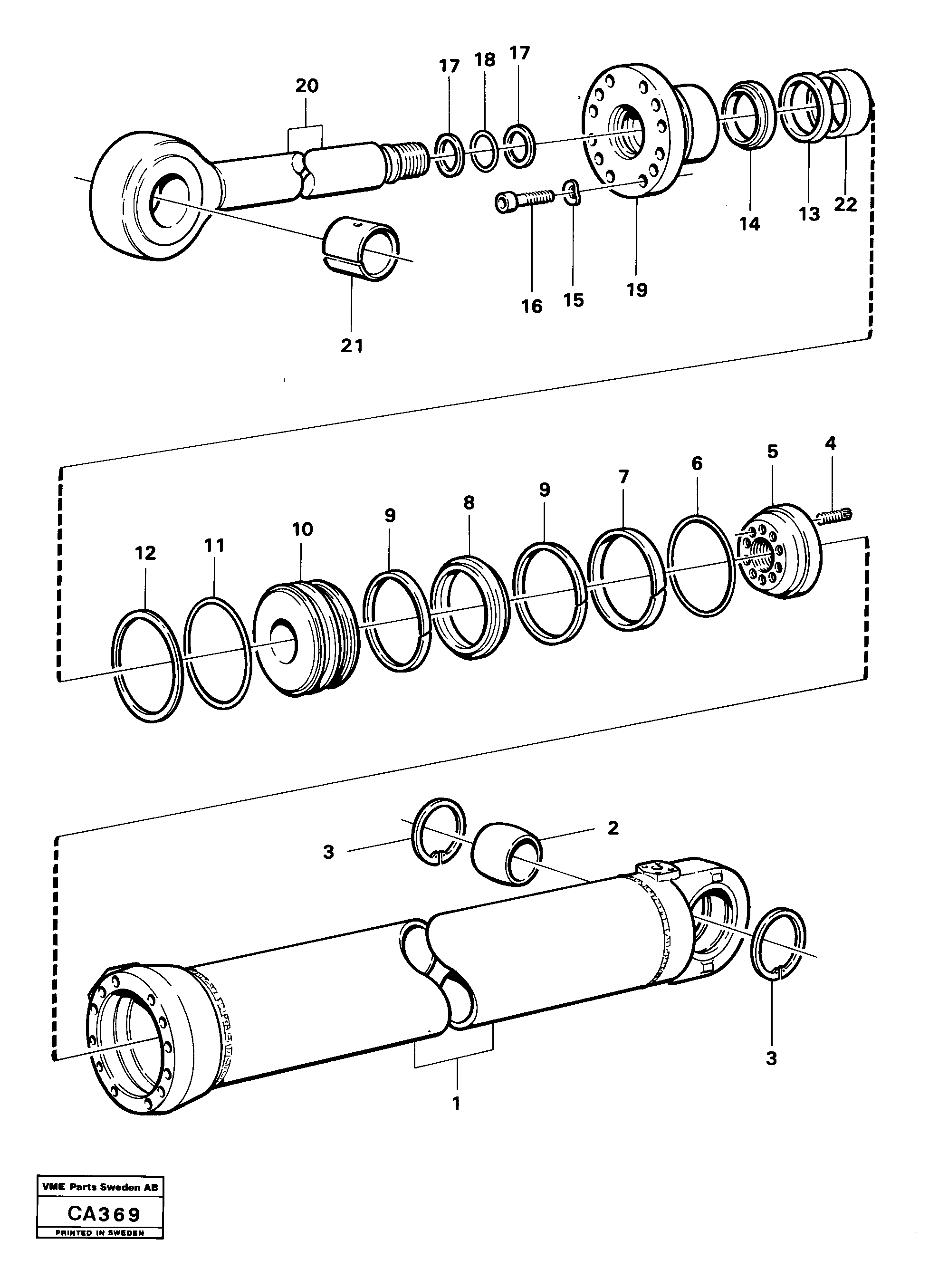 Схема запчастей Volvo 6300 6300 - 75077 Hydraulic cylinder dipperstick cylinder 