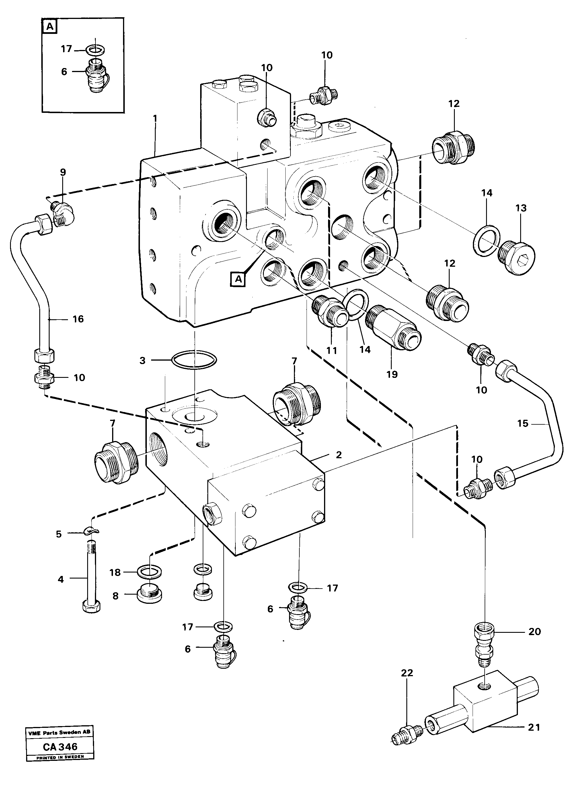 Схема запчастей Volvo 6300 6300 - 92025 Valve circuit body and return- valve 