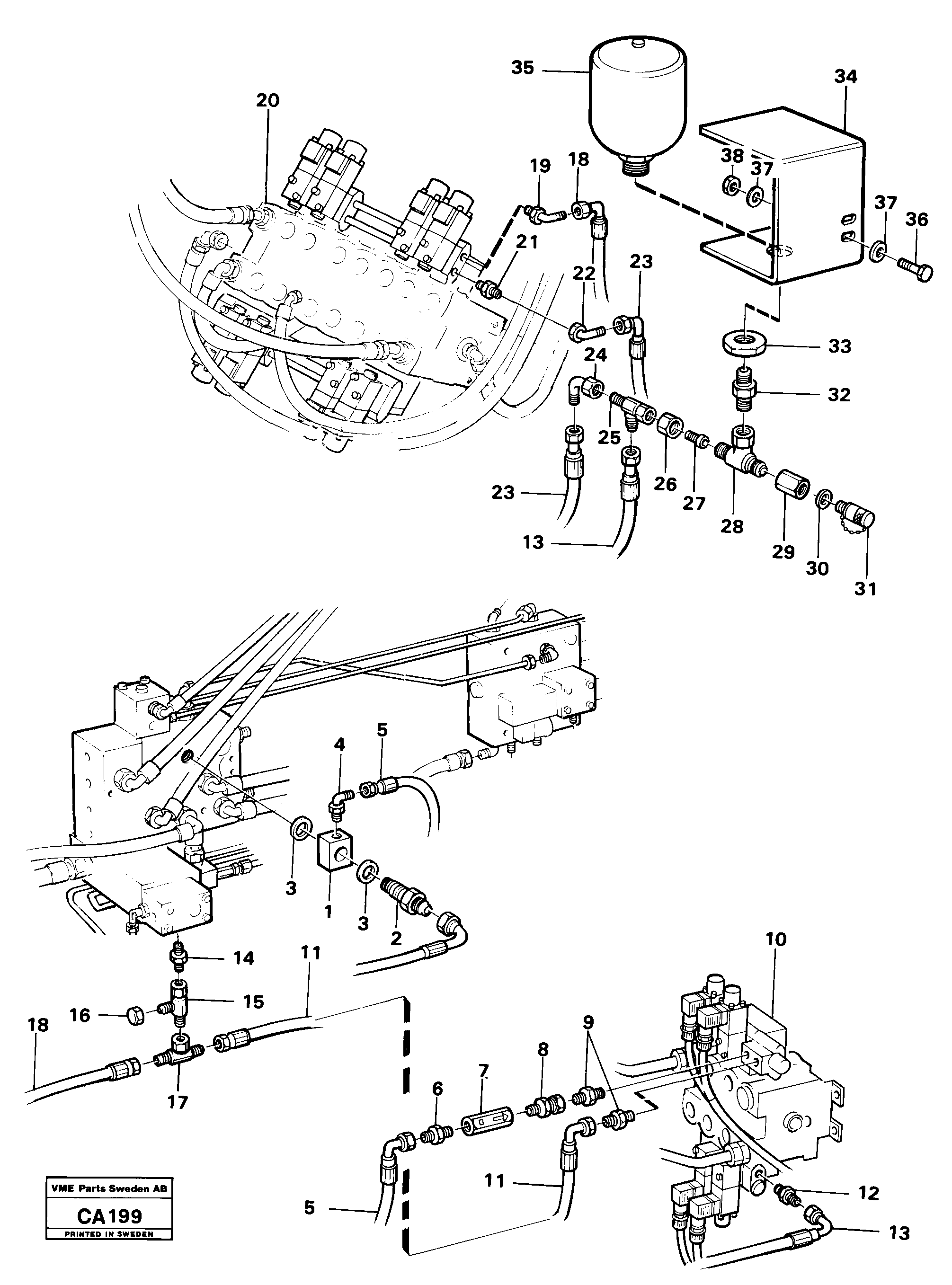 Схема запчастей Volvo 6300 6300 - 97743 El. hydraulic servo system 