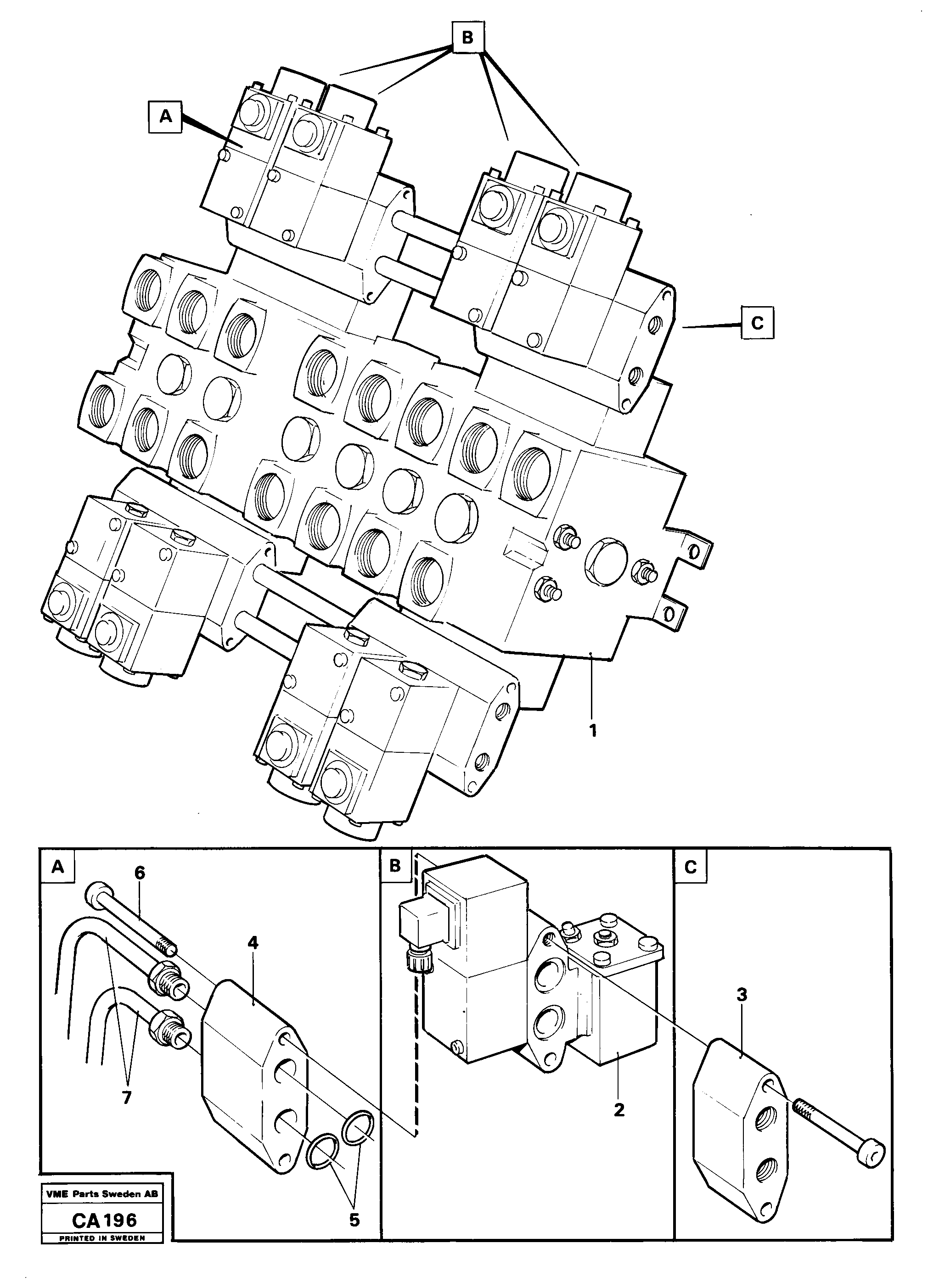 Схема запчастей Volvo 6300 6300 - 9981 Hydraulic valve excavator unit 