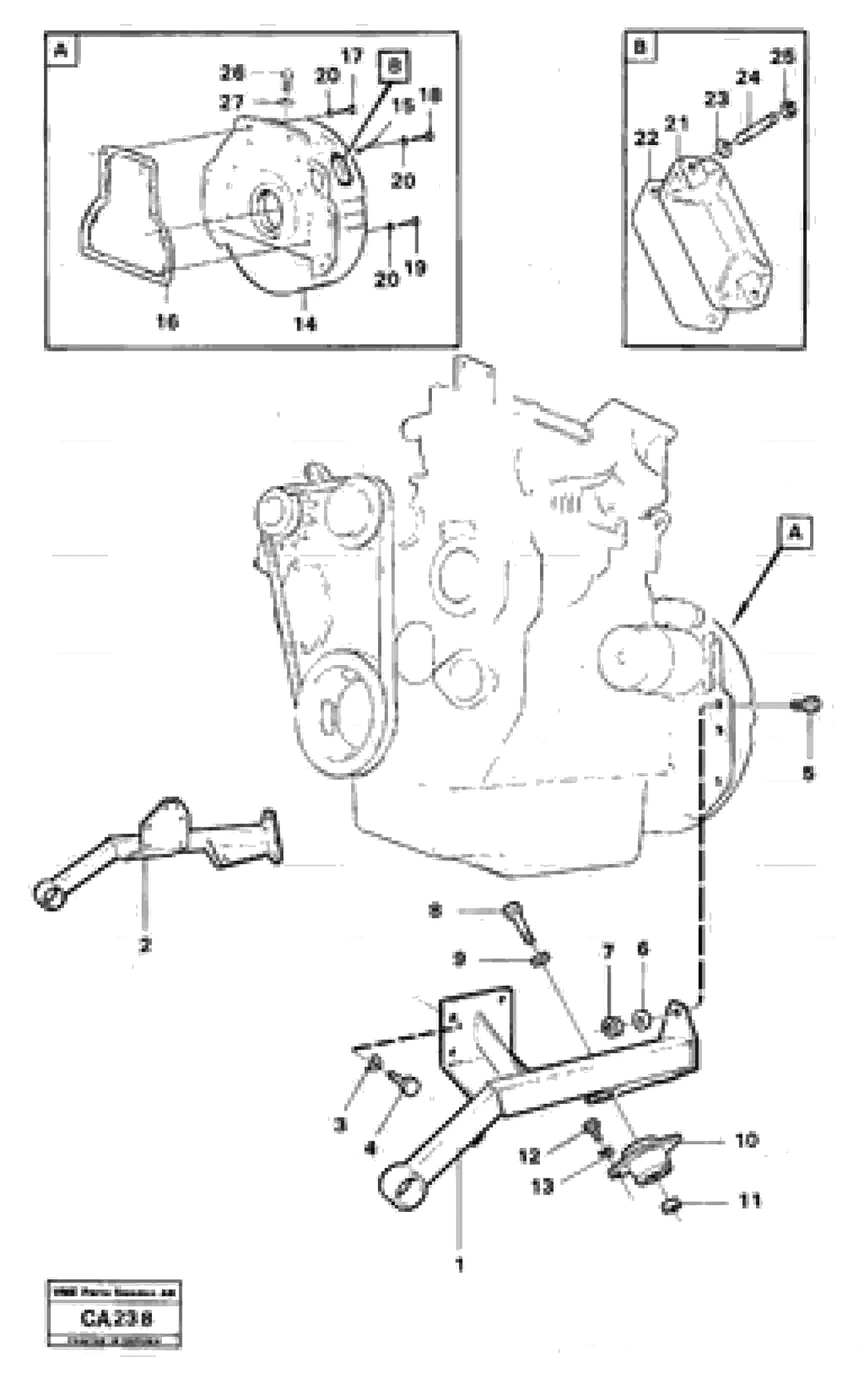 Схема запчастей Volvo 6300 6300 - 16676 Опора двигателя и картер маховика 