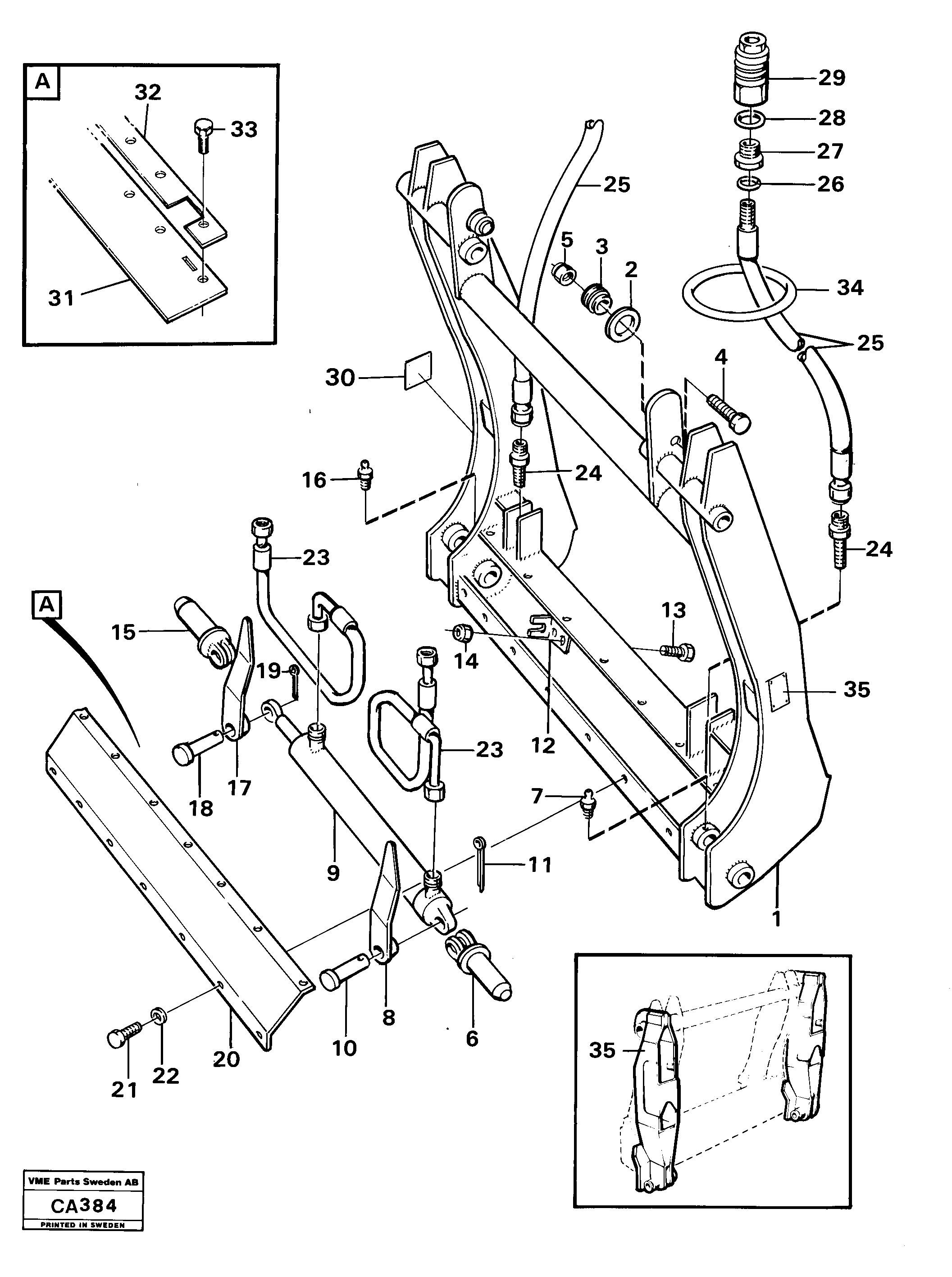 Схема запчастей Volvo 6300 6300 - 20371 Hydraulic attachment bracket 